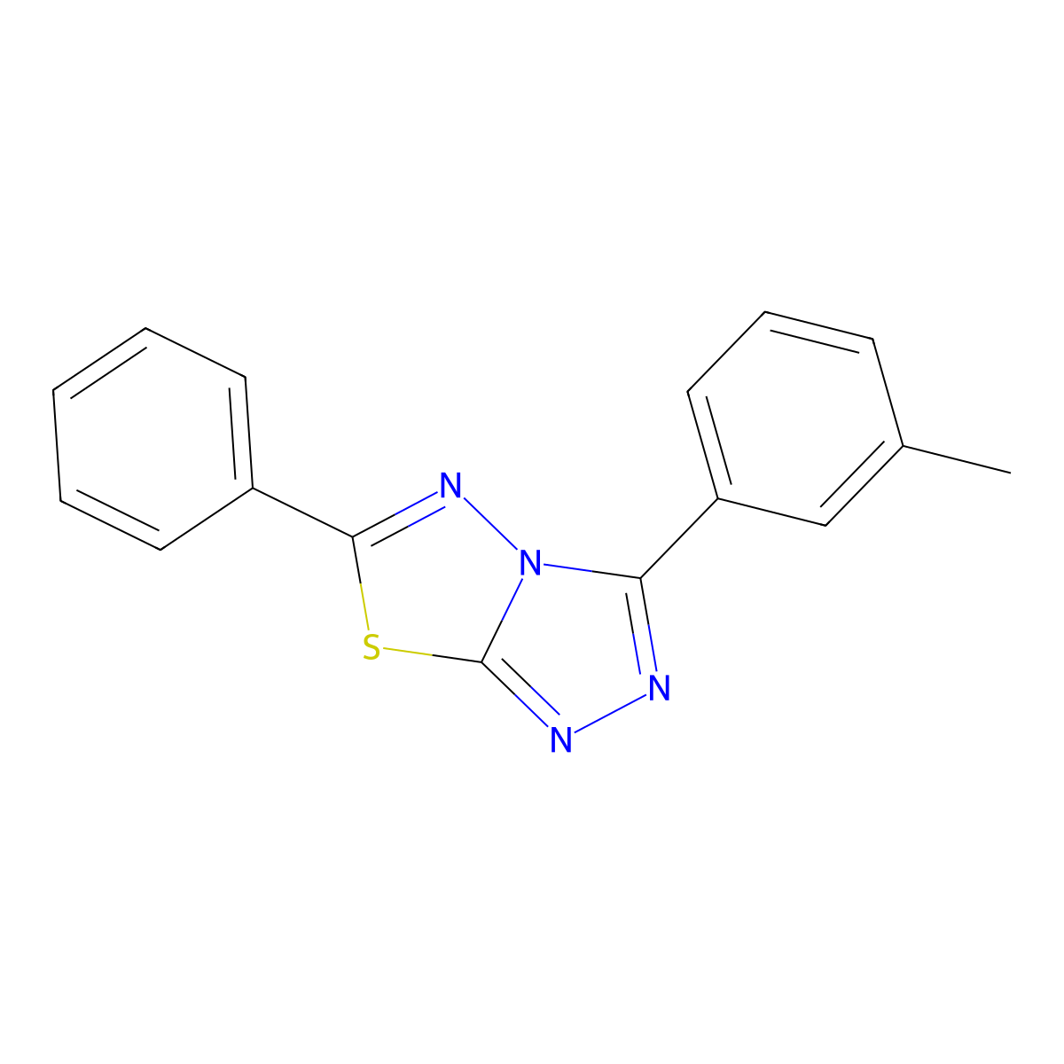 3-(3-Methylphenyl)-6-phenyl-[1,2,4]triazolo[3,4-b][1,3,4]thiadiazole molecular structure, CAS 794549-73-8