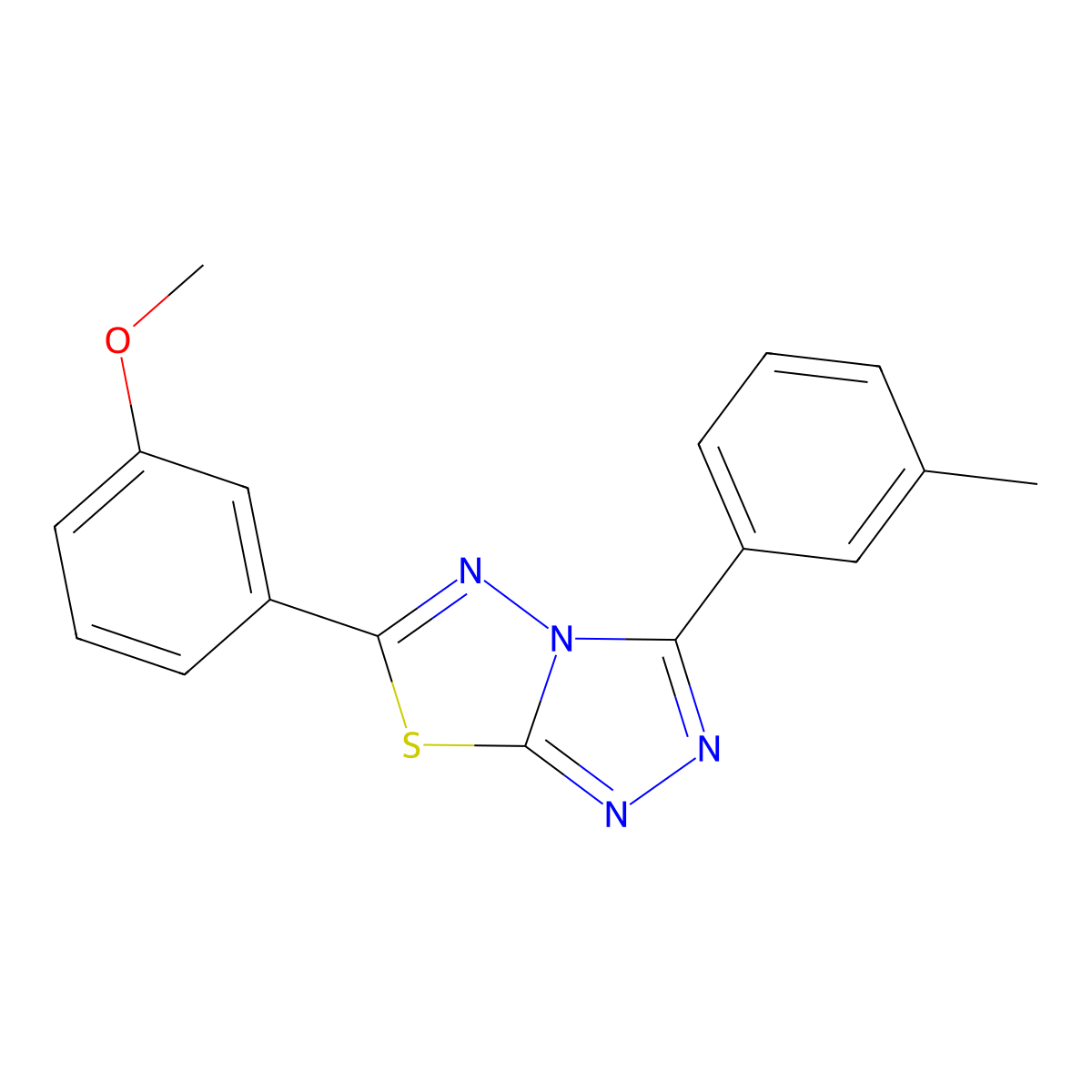 6-(3-Methoxyphenyl)-3-(3-methylphenyl)-[1,2,4]triazolo[3,4-b][1,3,4]thiadiazole molecular structure, CAS 794549-76-1