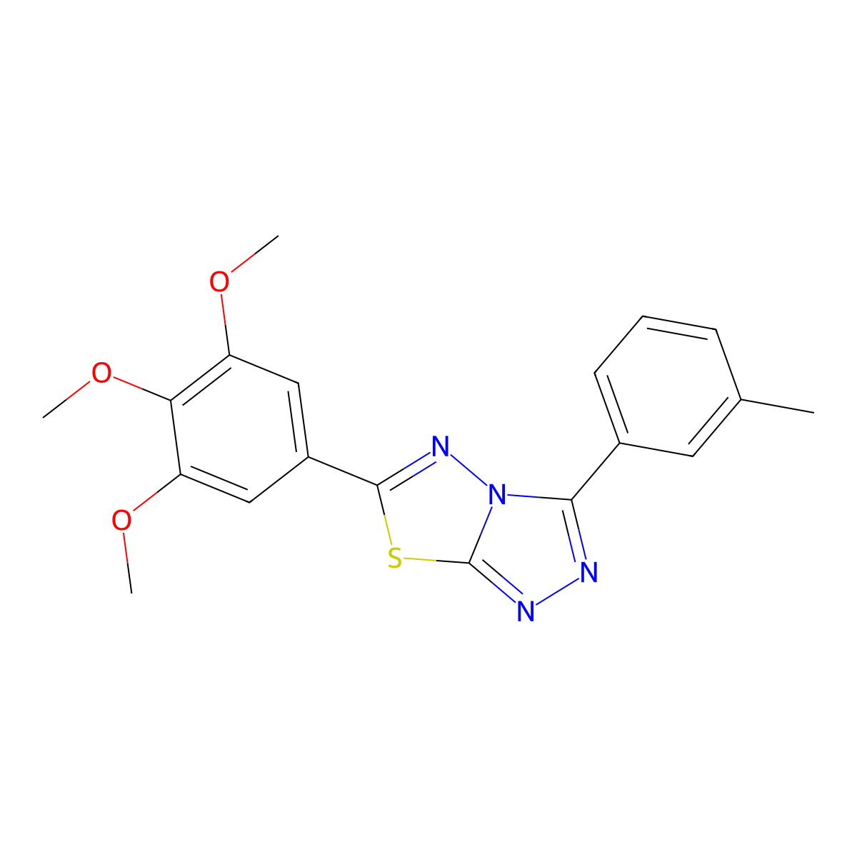 3-(3-Methylphenyl)-6-(3,4,5-trimethoxyphenyl)[1,2,4]triazolo[3,4-b][1,3,4]thiadiazole molecular structure, CAS 794549-84-1