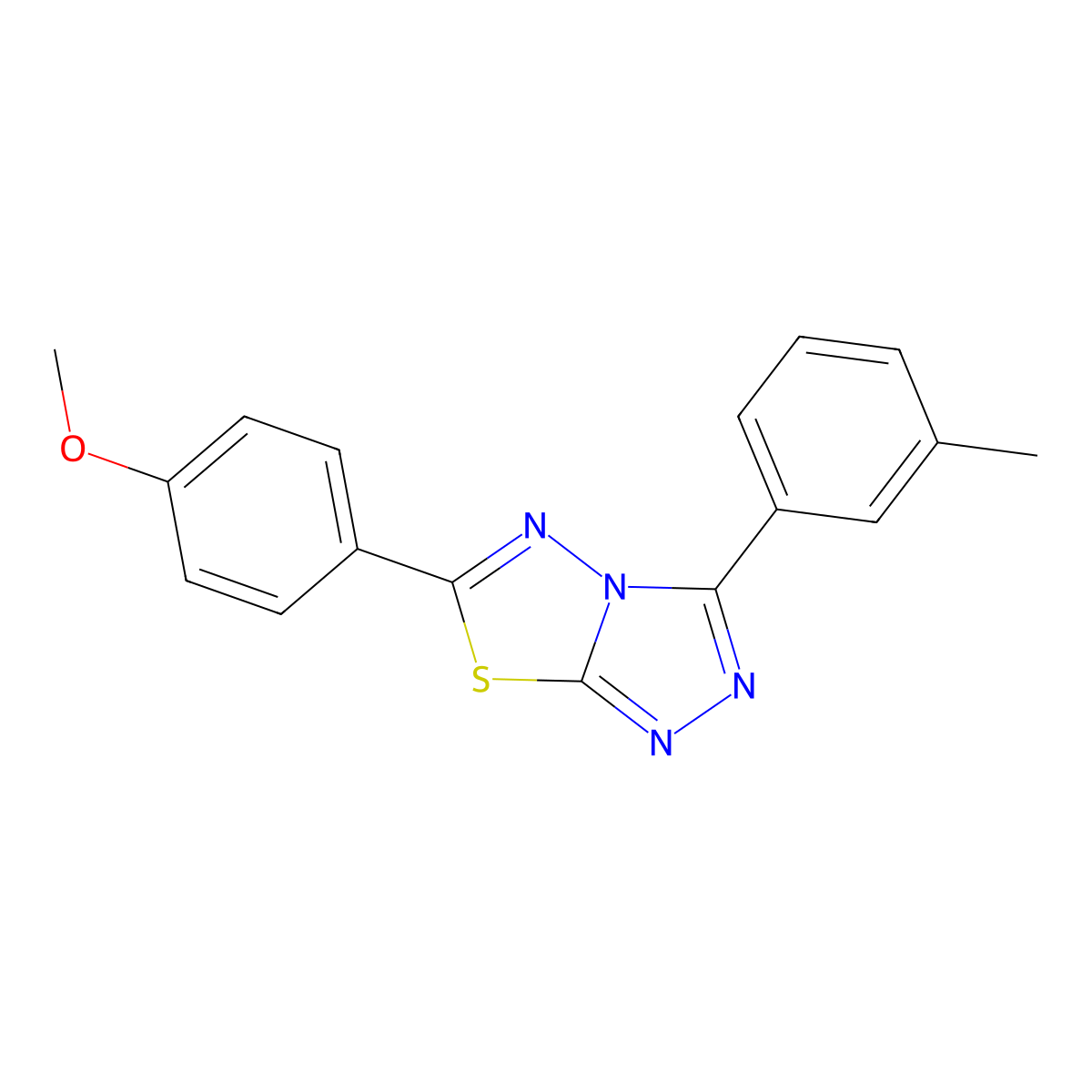 6-(4-Methoxyphenyl)-3-(3-methylphenyl)-[1,2,4]triazolo[3,4-b][1,3,4]thiadiazole molecular structure, CAS 794549-86-3