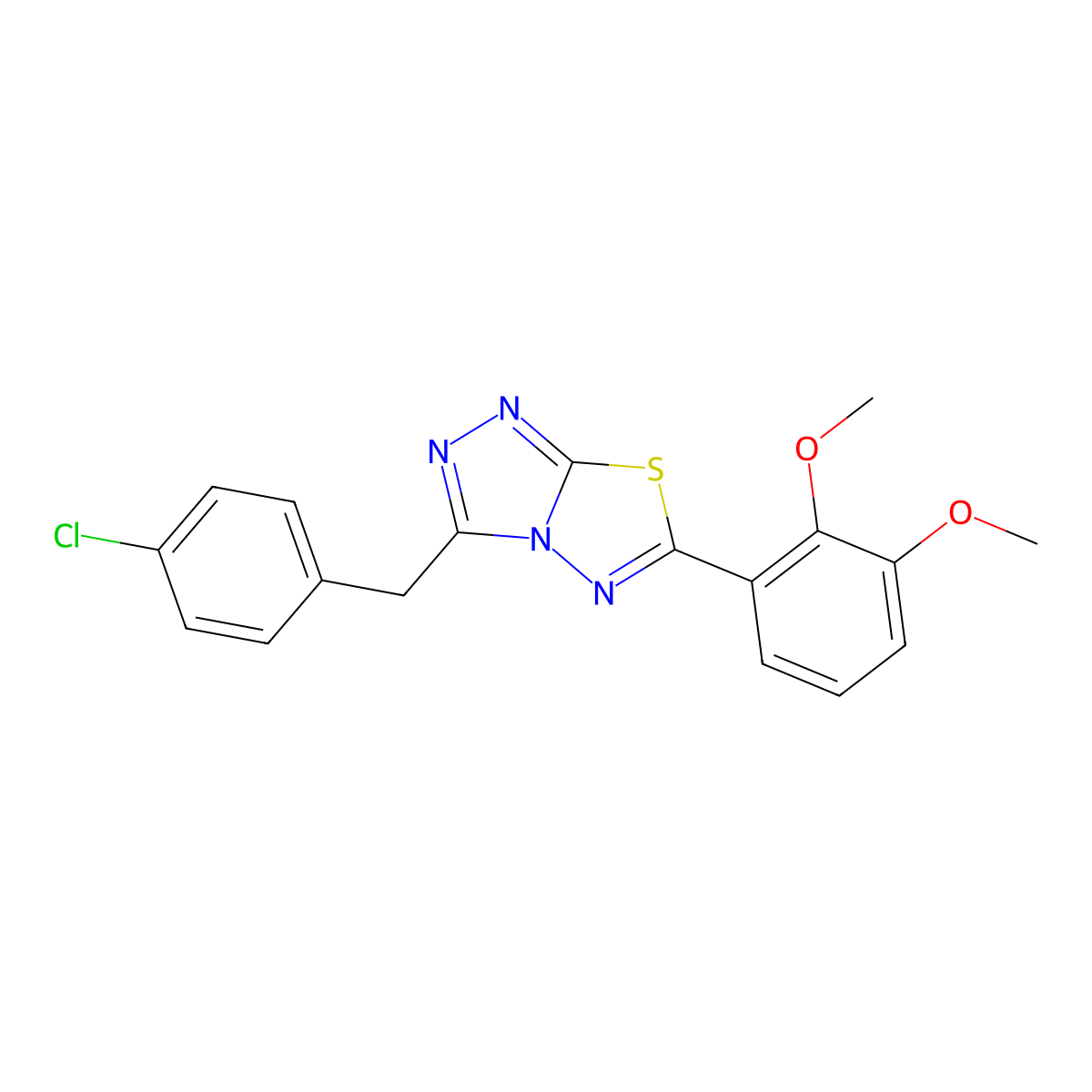 3-(4-Chlorobenzyl)-6-(2,3-dimethoxyphenyl)[1,2,4]triazolo[3,4-b][1,3,4]thiadiazole molecular structure, CAS 794549-92-1