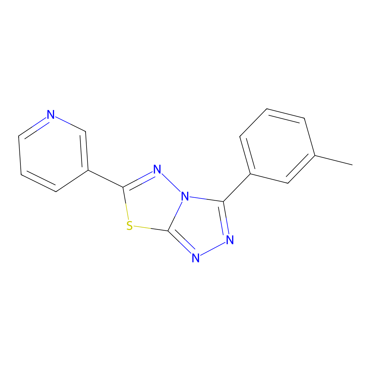 3-(3-Methylphenyl)-6-pyridin-3-yl-[1,2,4]triazolo[3,4-b][1,3,4]thiadiazole molecular structure, CAS 794550-10-0