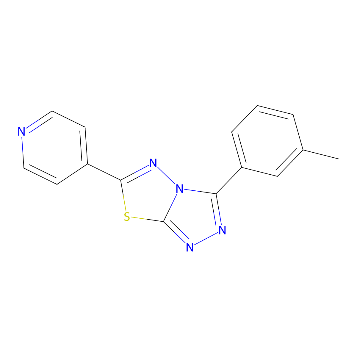 3-(3-Methylphenyl)-6-(4-pyridinyl)[1,2,4]triazolo[3,4-b][1,3,4]thiadiazole molecular structure, CAS 794550-11-1