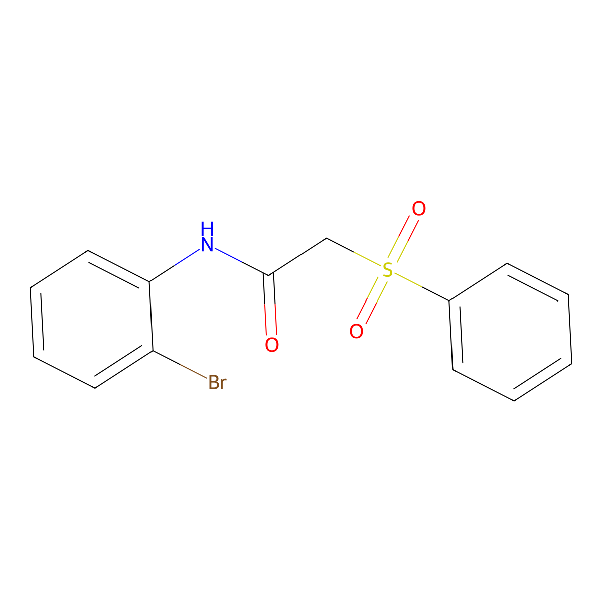 2-(benzenesulfonyl)-N-(2-bromophenyl)acetamide molecular structure, CAS 794550-80-4