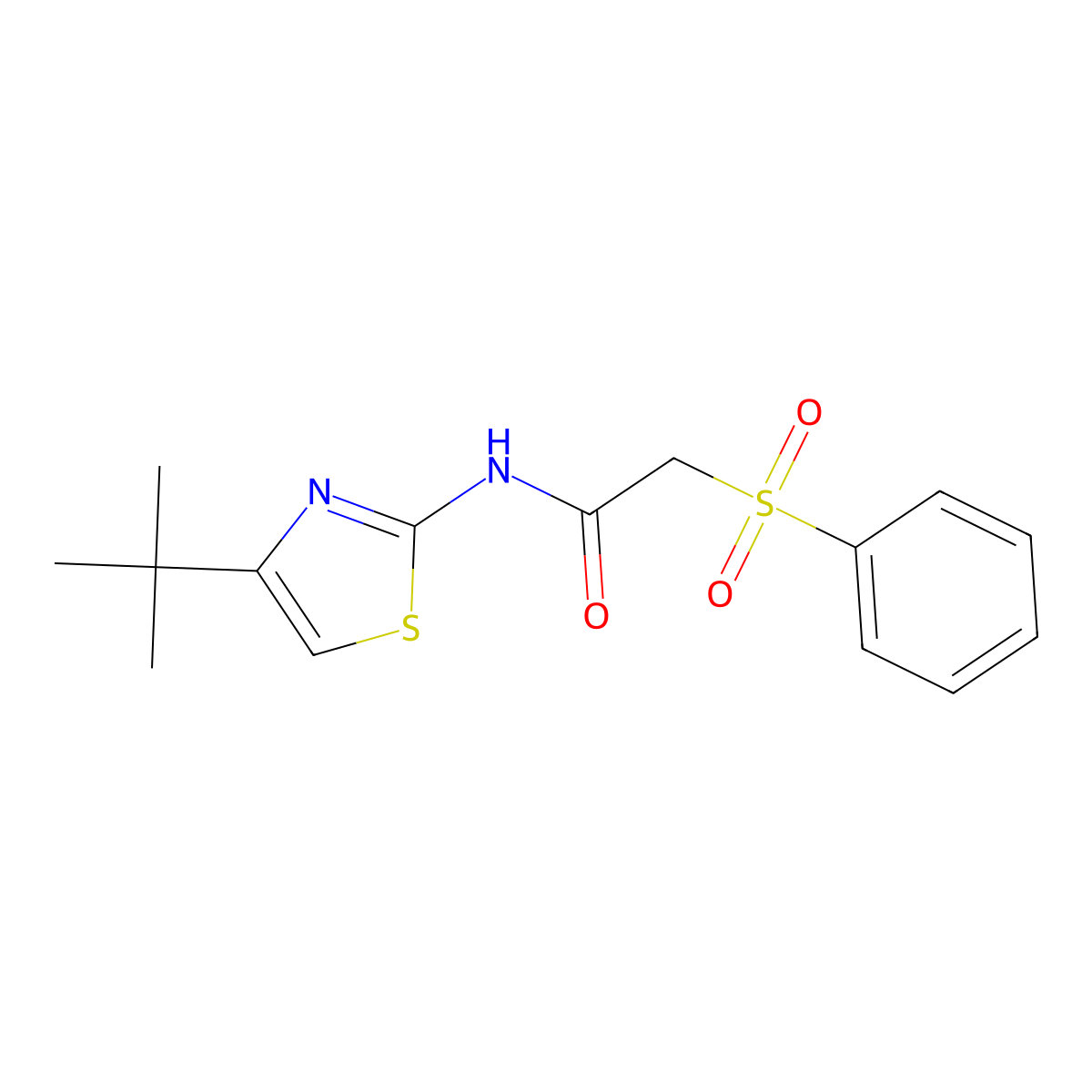 2-(benzenesulfonyl)-N-(4-tert-butyl-1,3-thiazol-2-yl)acetamide molecular structure, CAS 794551-21-6