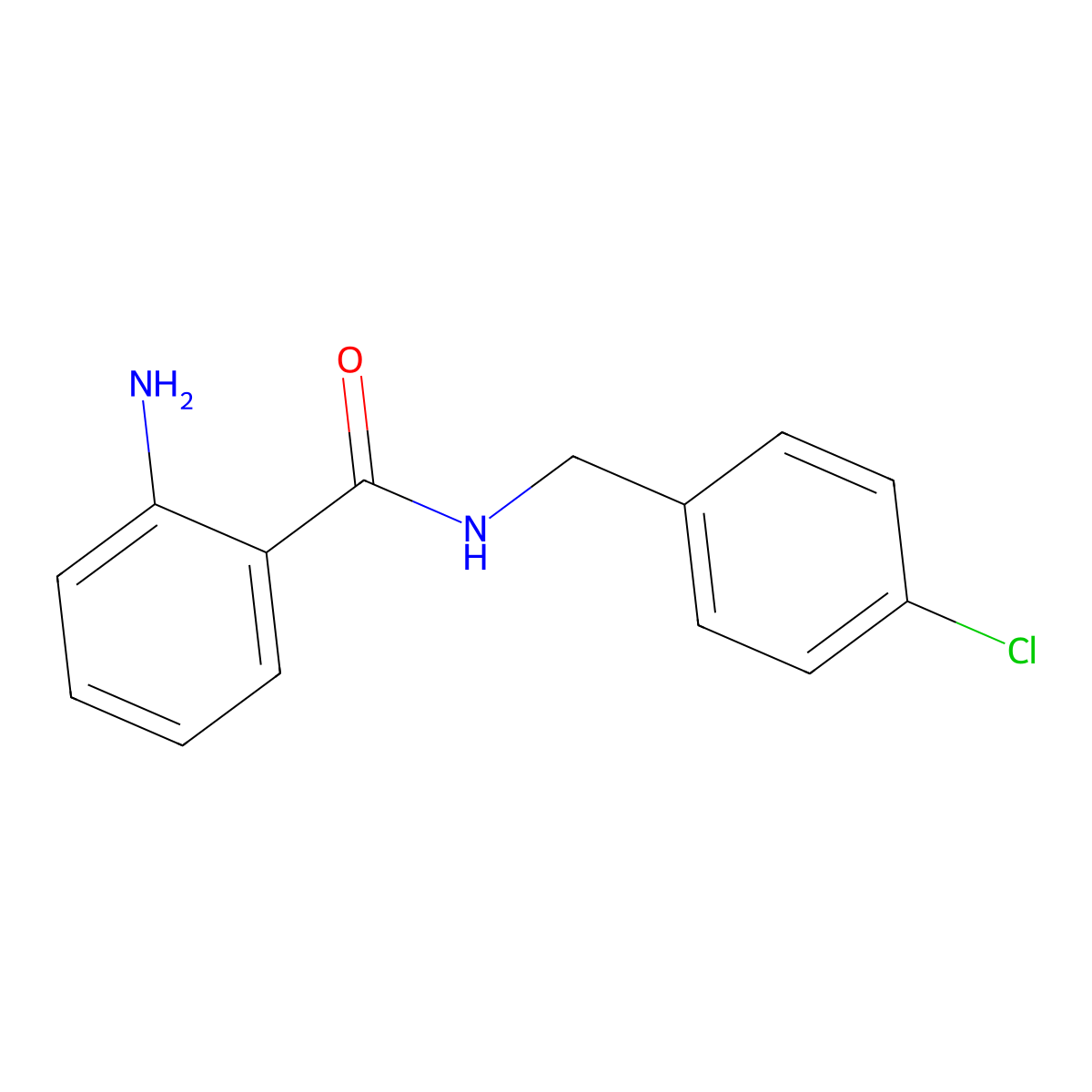 2-amino-N-[(4-chlorophenyl)methyl]benzamide molecular structure, CAS 794551-40-9