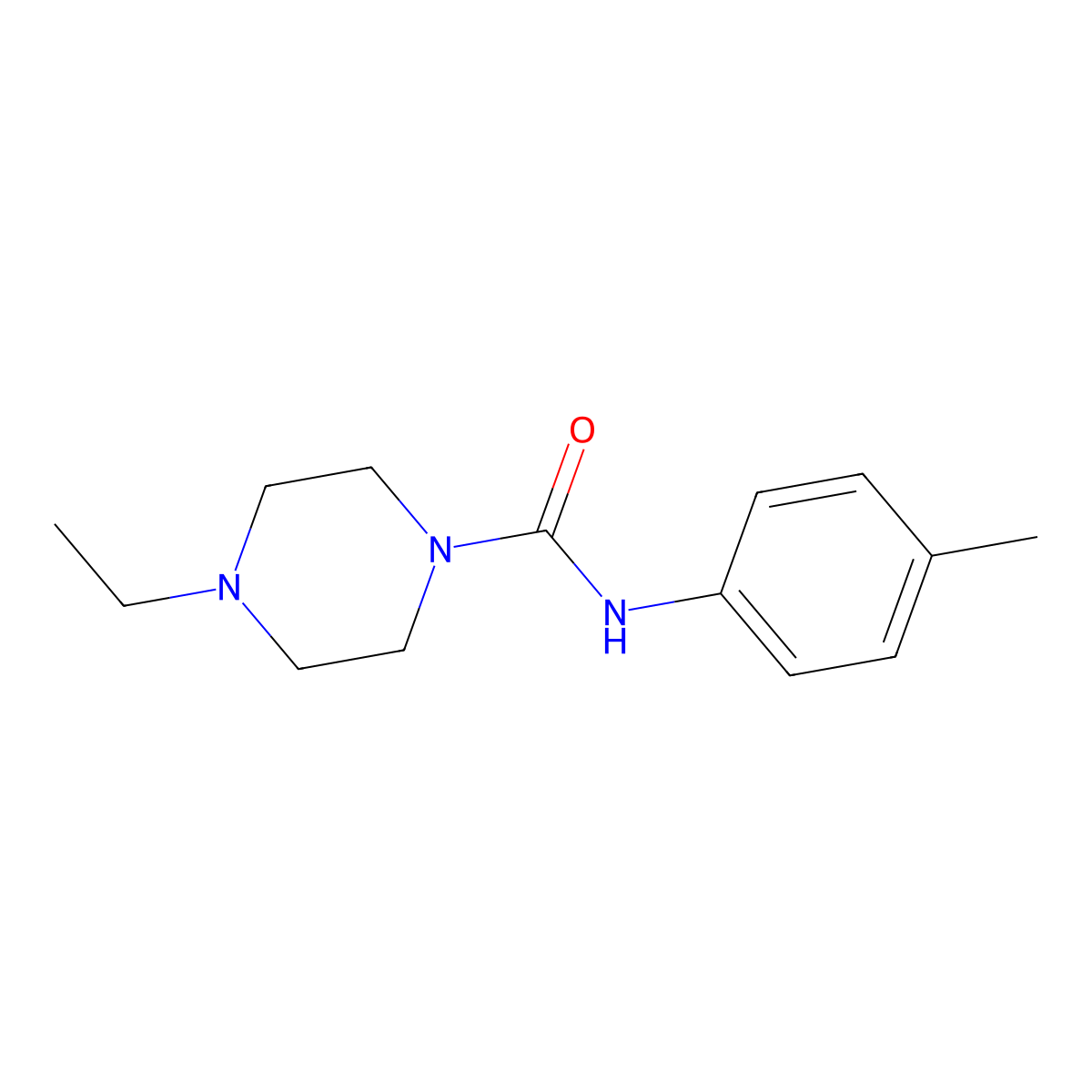 4-ethyl-N-(4-methylphenyl)piperazine-1-carboxamide molecular structure, CAS 794551-41-0
