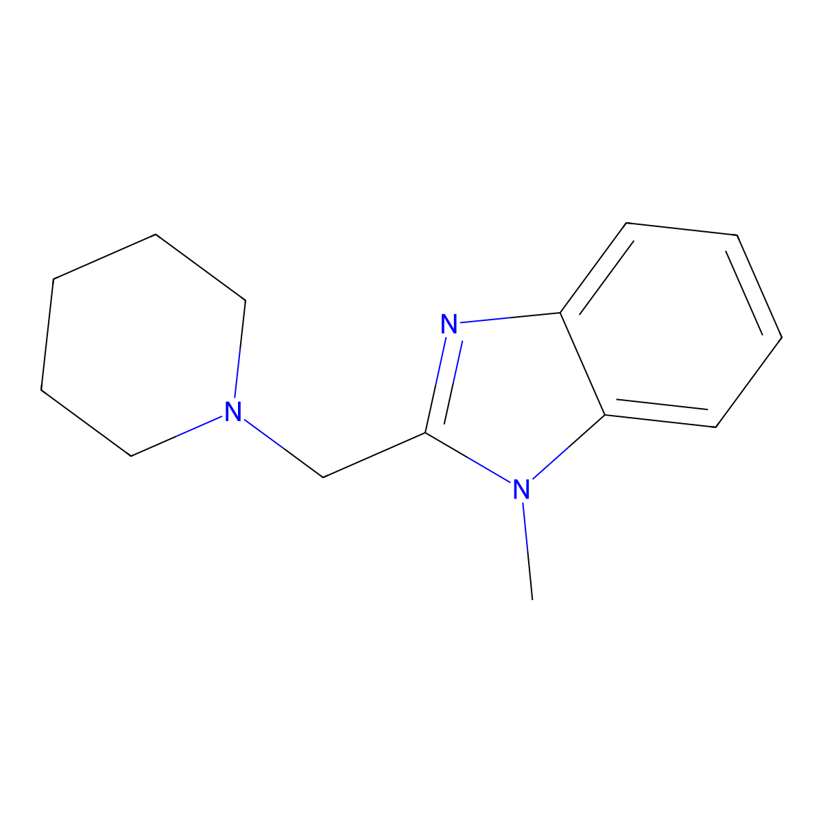 1-Methyl-2-(piperidin-1-ylmethyl)benzimidazole molecular structure, CAS 794551-95-4