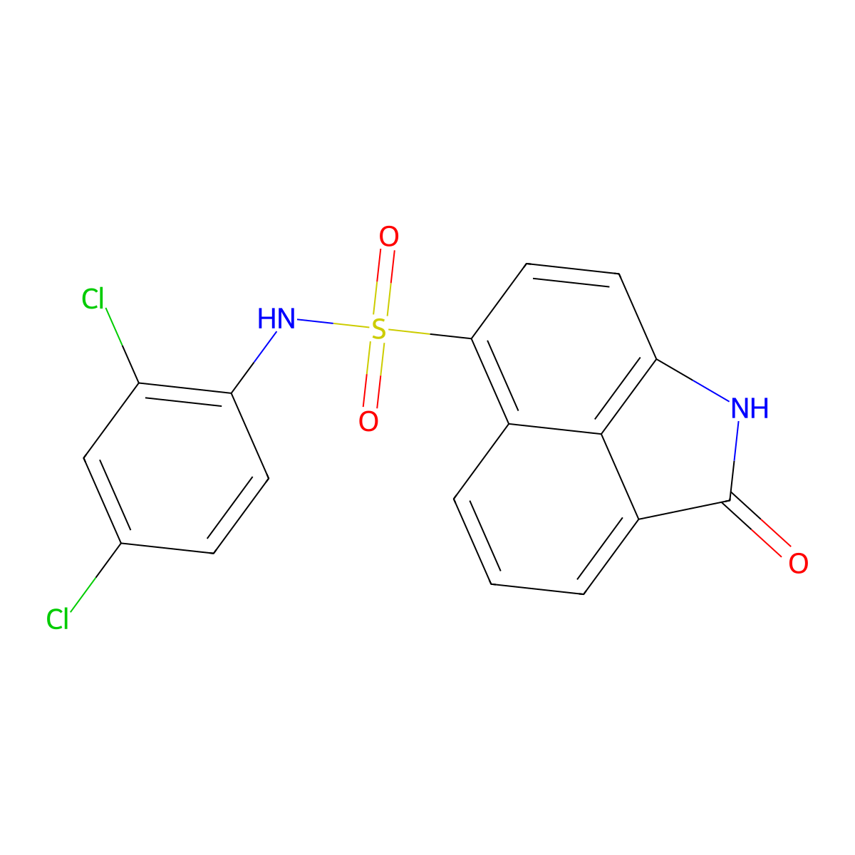 N-(2,4-dichlorophenyl)-2-oxo-1,2-dihydrobenzo[cd]indole-6-sulfonamide molecular structure, CAS 794552-12-8