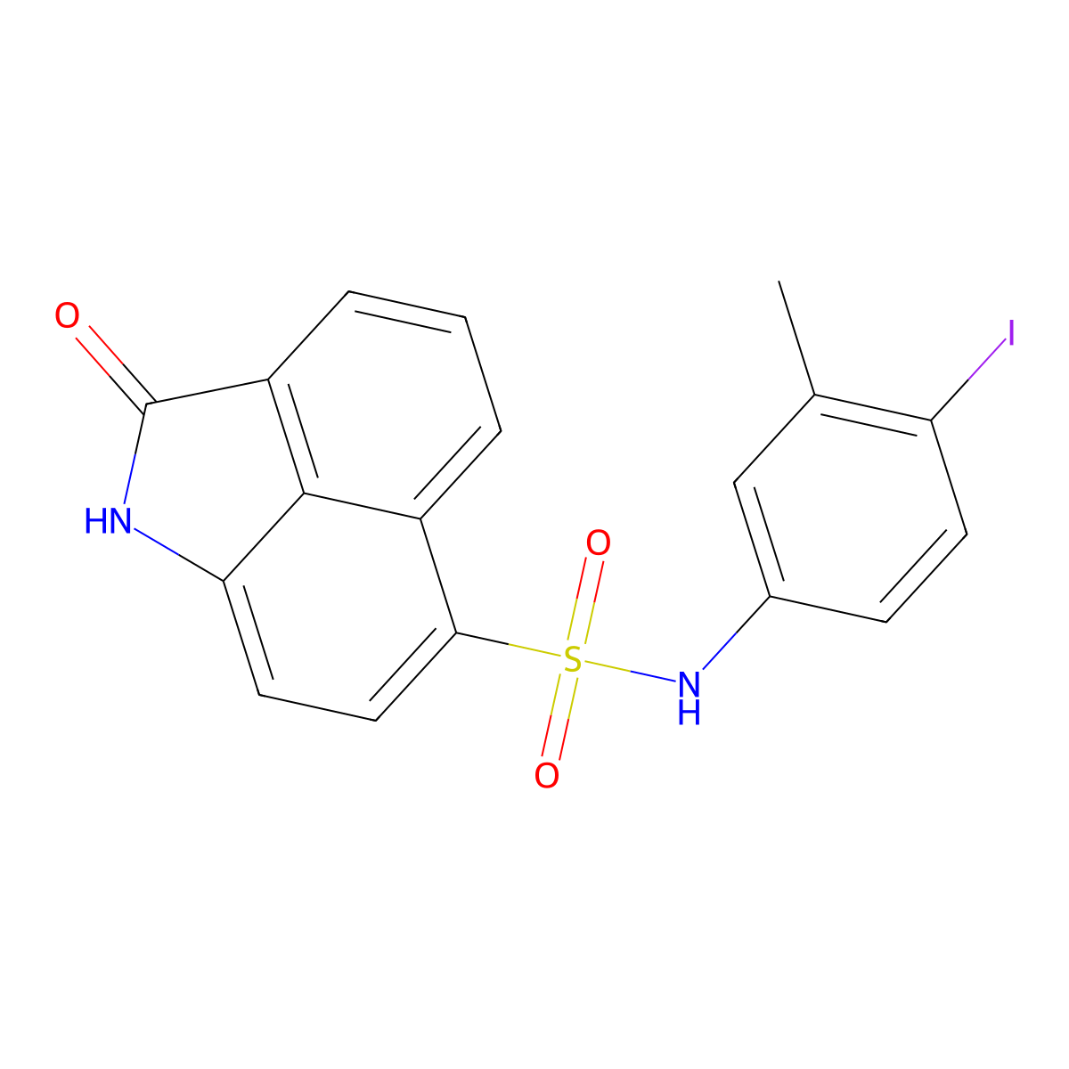 N-(4-iodo-3-methylphenyl)-2-oxo-1,2-dihydrobenzo[cd]indole-6-sulfonamide molecular structure, CAS 794552-15-1