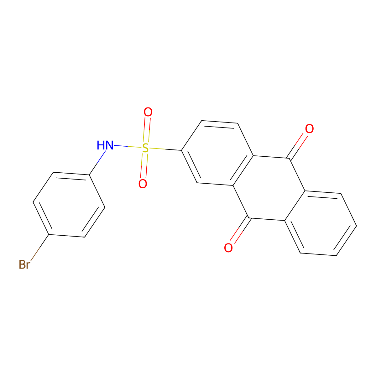 N-(4-bromophenyl)-9,10-dioxo-9,10-dihydroanthracene-2-sulfonamide molecular structure, CAS 794552-18-4