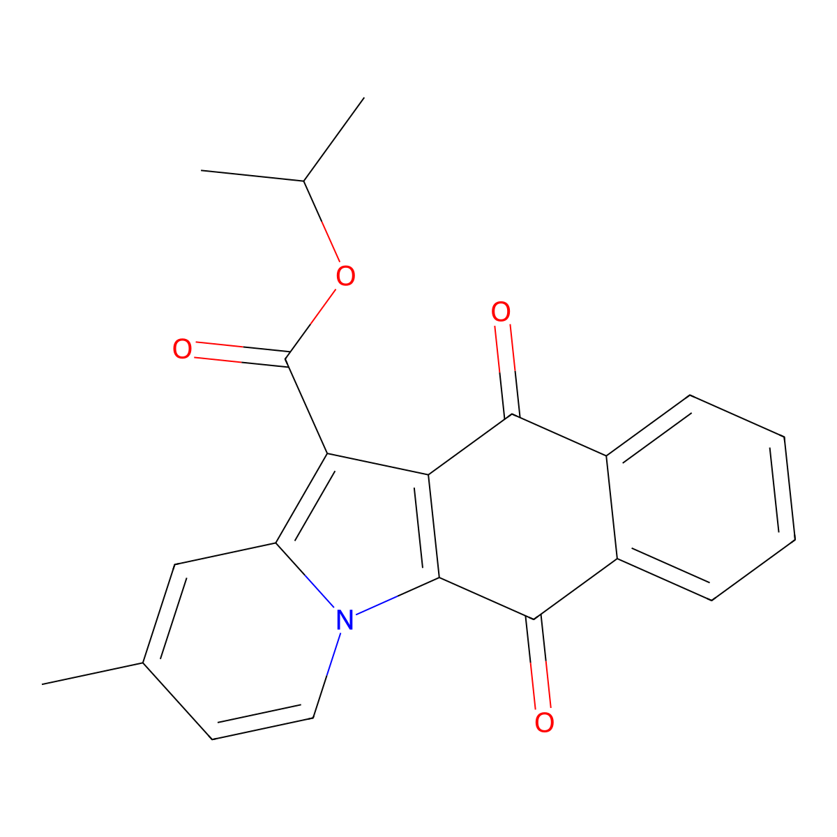 Propan-2-yl 2-methyl-6,11-dioxonaphtho[2,3-b]indolizine-12-carboxylate molecular structure, CAS 794552-29-7