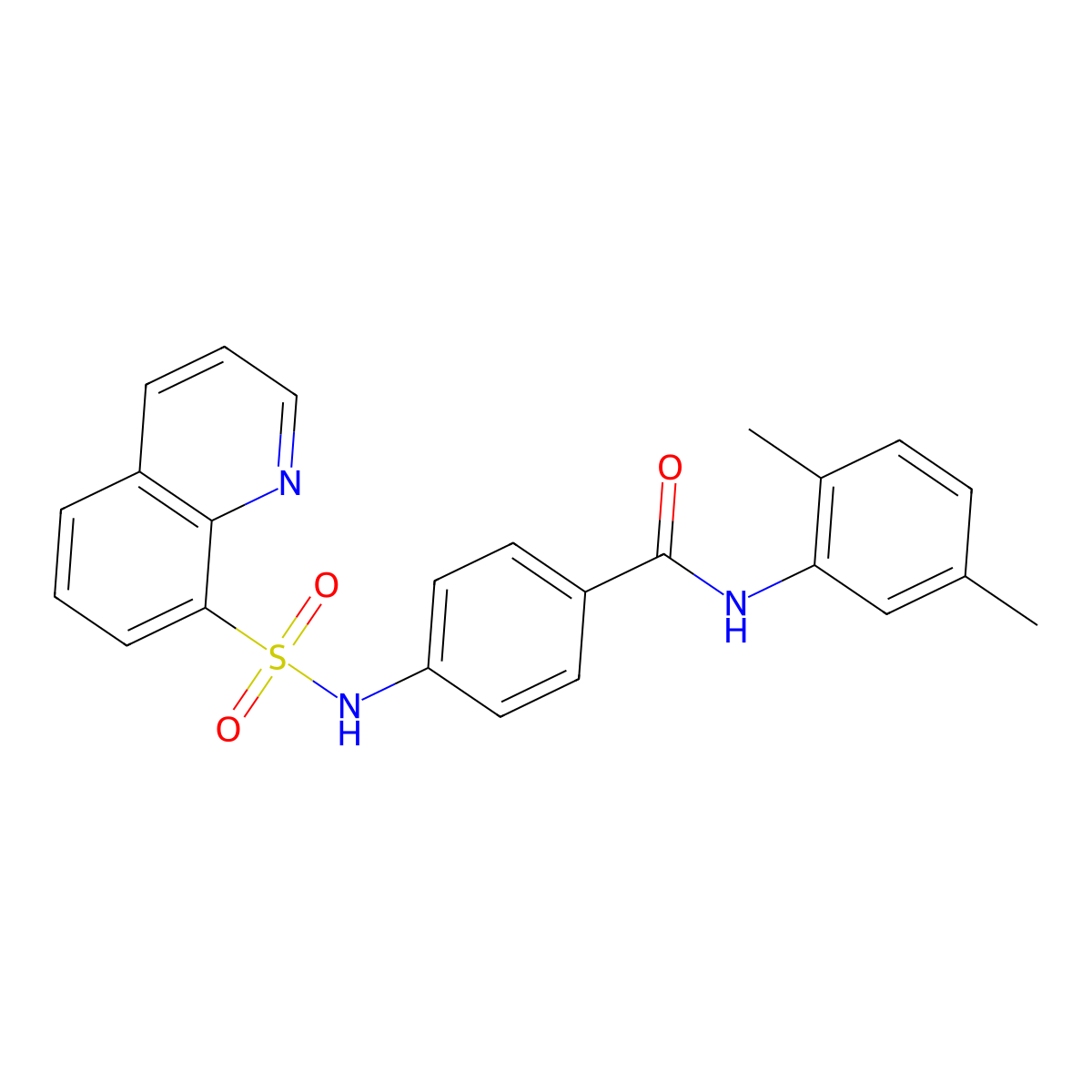 N-(2,5-dimethylphenyl)-4-(quinoline-8-sulfonamido)benzamide molecular structure, CAS 794552-31-1