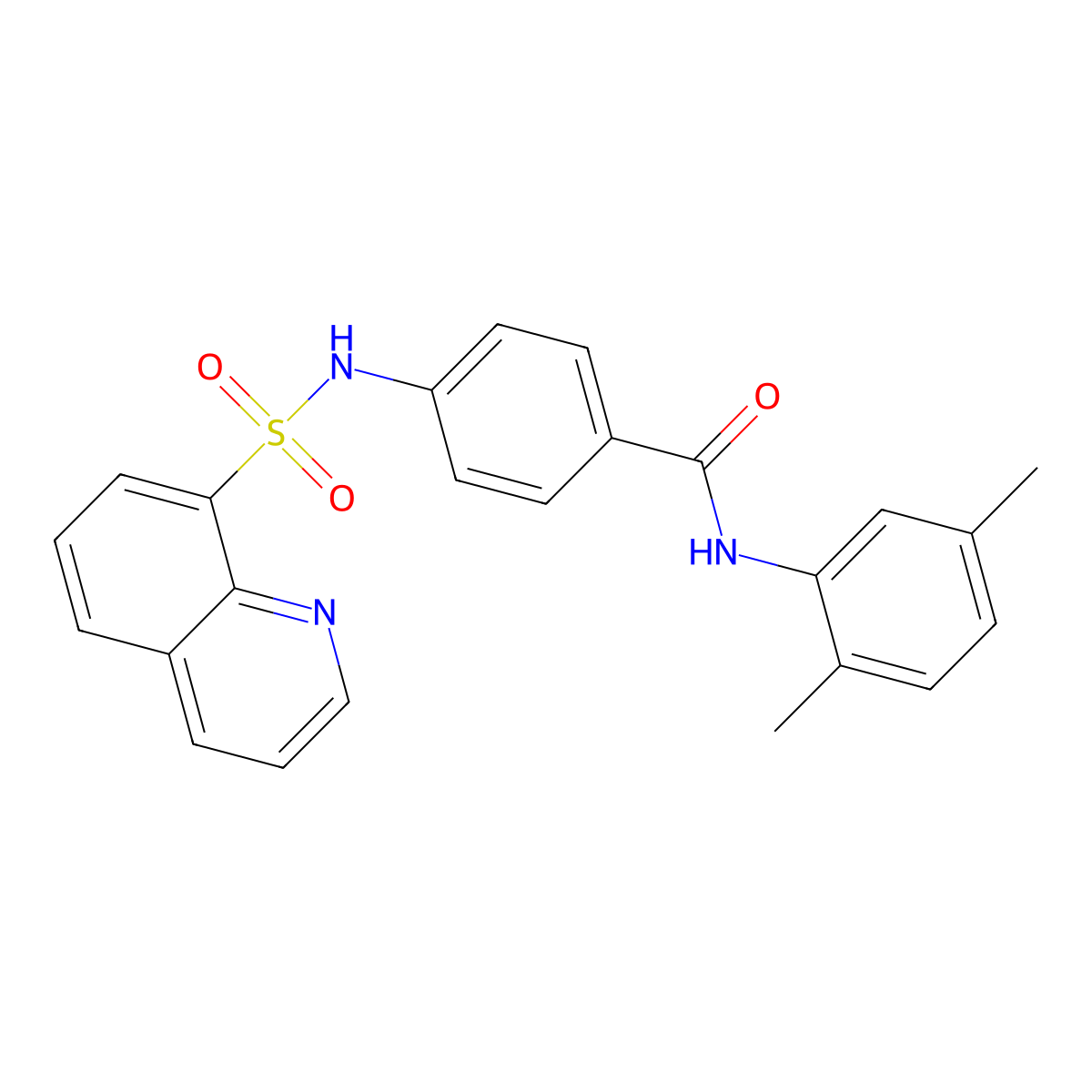 N-(2,5-dimethylphenyl)-4-(quinoline-8-sulfonamido)benzamide molecular structure, CAS 794552-31-1