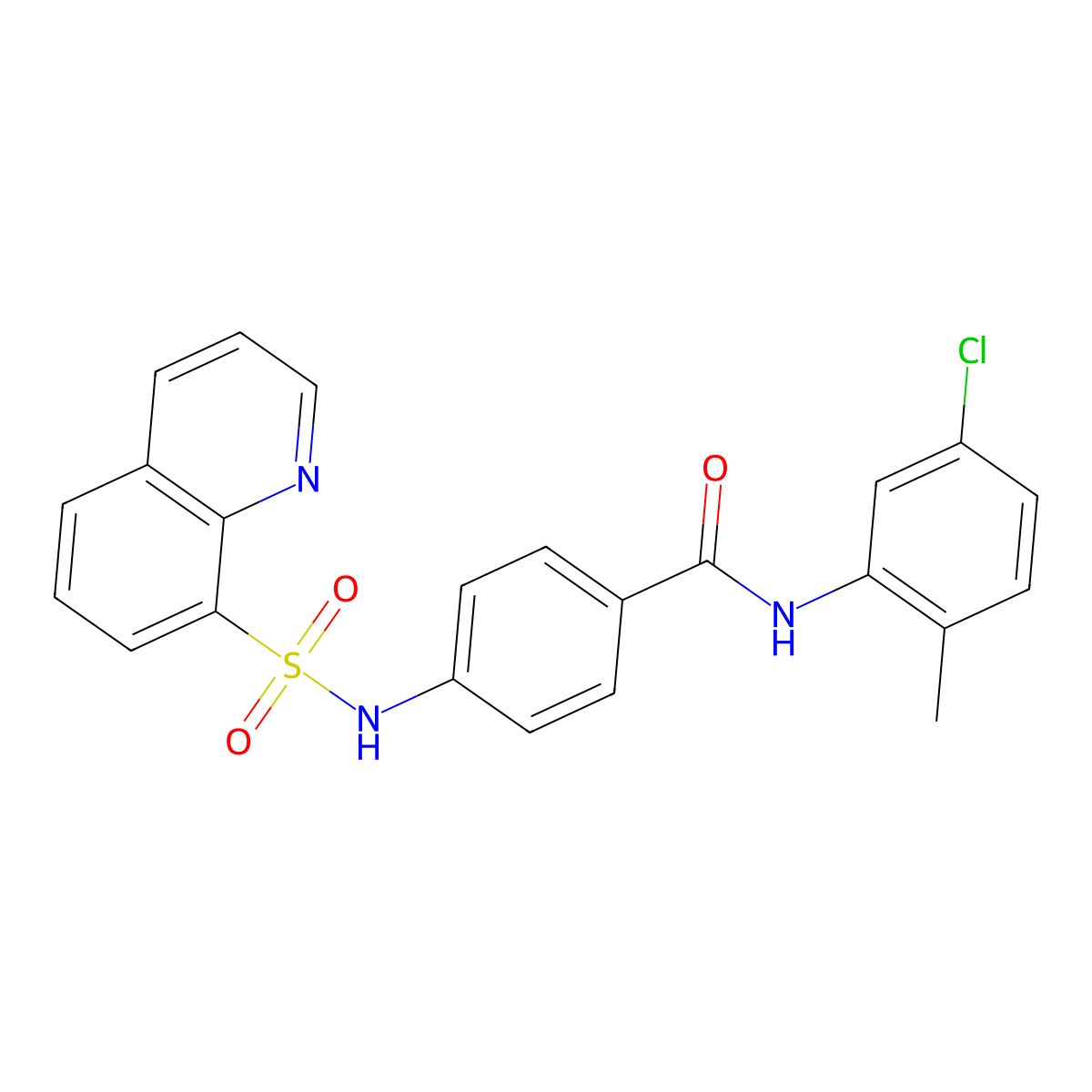 N-(5-chloro-2-methylphenyl)-4-[(8-quinolinylsulfonyl)amino]benzamide molecular structure, CAS 794552-36-6