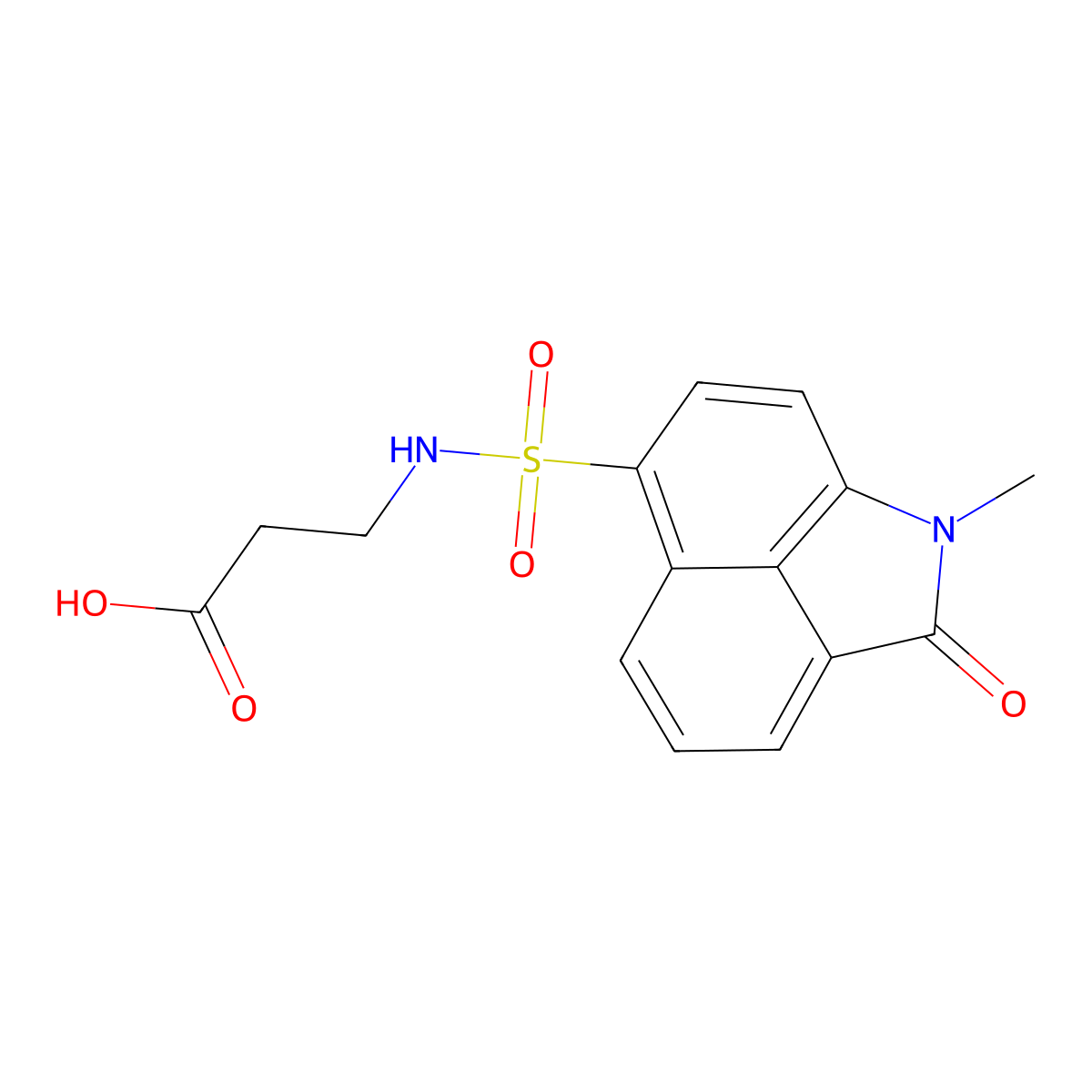 3-(1-Methyl-2-oxo-1,2-dihydro-benzo[cd]indole-6-sulfonylamino)-propionic acid molecular structure, CAS 794552-37-7