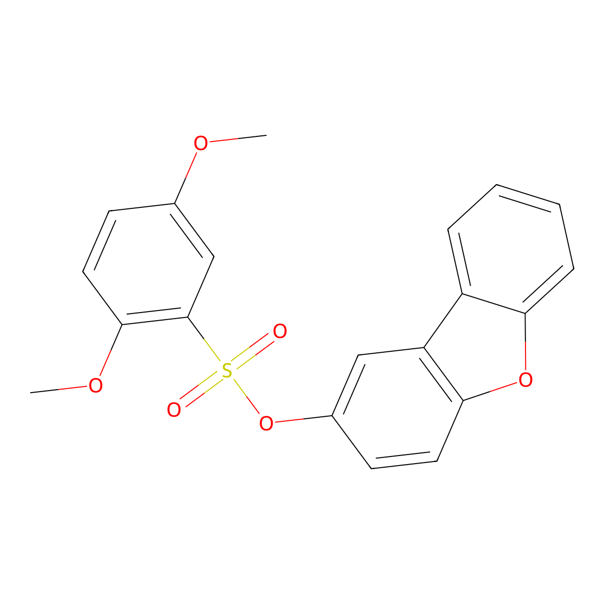 Dibenzofuran-2-yl 2,5-dimethoxybenzenesulfonate molecular structure, CAS 794552-42-4