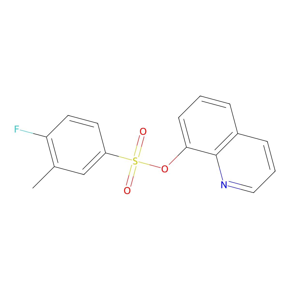 Quinolin-8-yl 4-fluoro-3-methylbenzenesulfonate molecular structure, CAS 794552-45-7