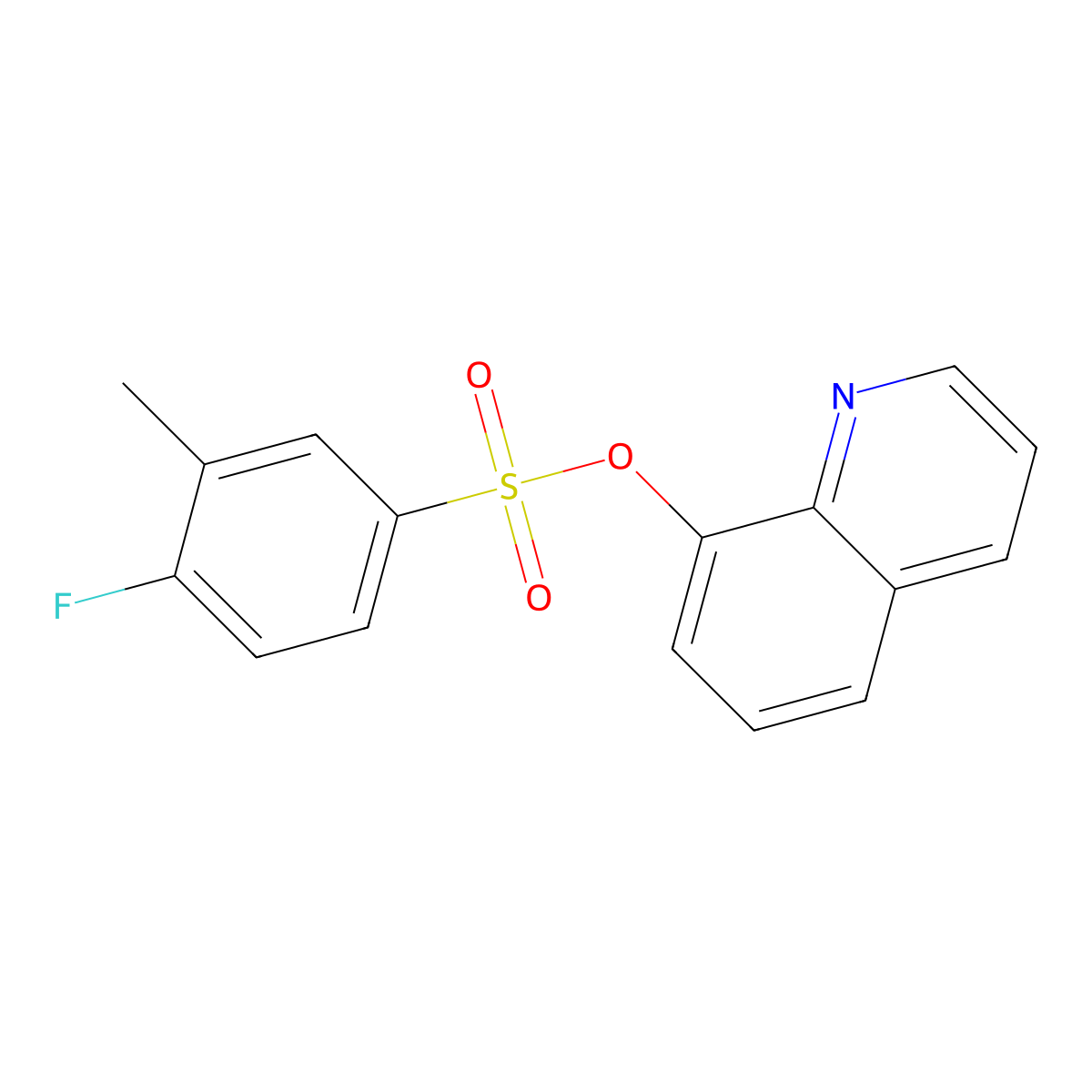 Quinolin-8-yl 4-fluoro-3-methylbenzenesulfonate molecular structure, CAS 794552-45-7