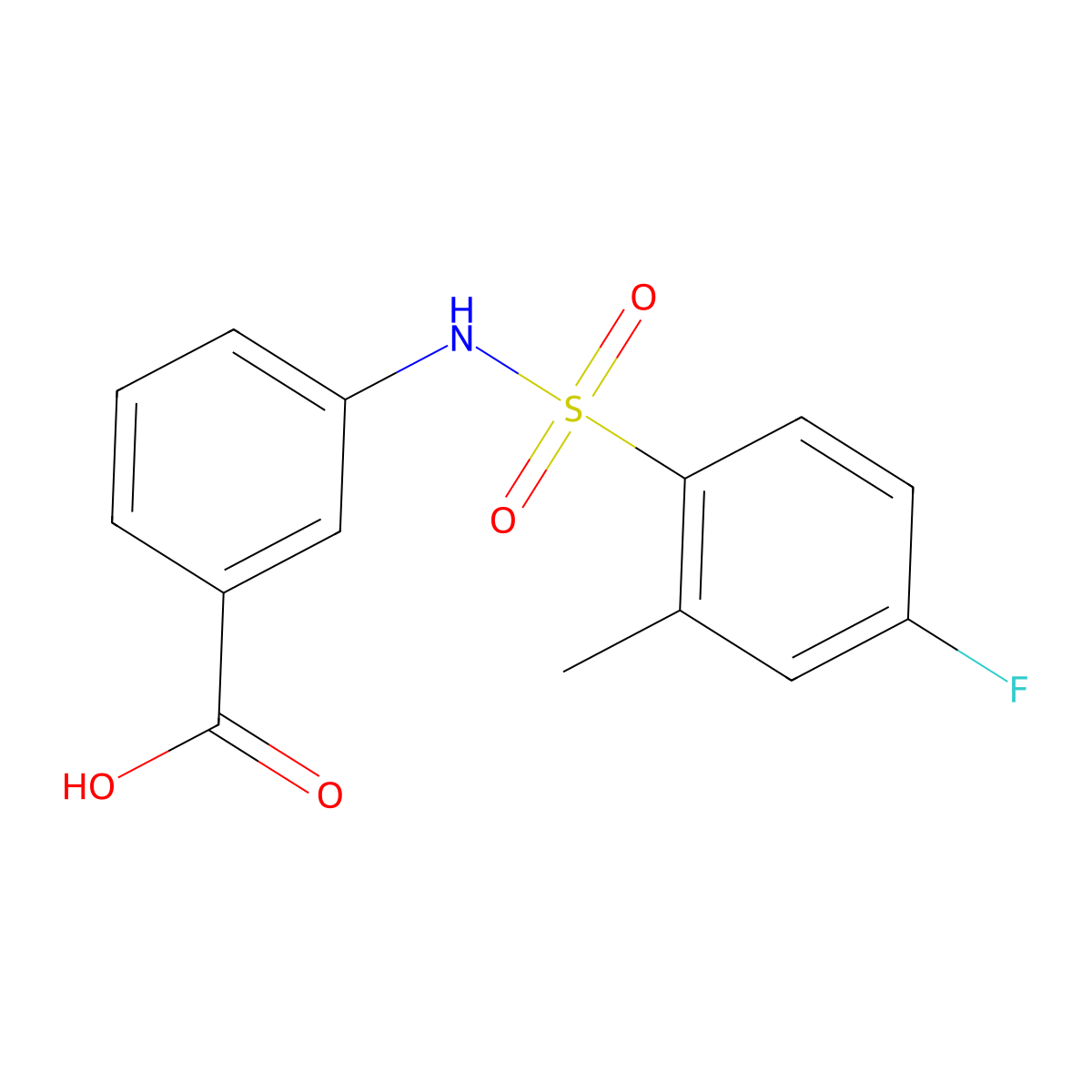 3-{[(4-Fluoro-2-methylphenyl)sulfonyl]amino}benzoic acid molecular structure, CAS 794552-48-0