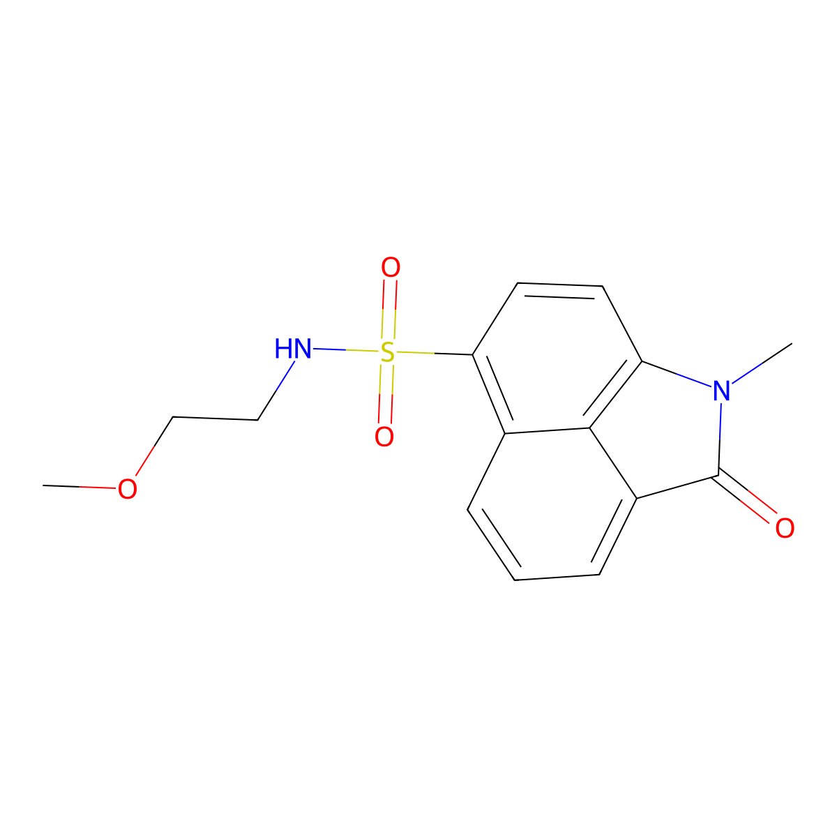 N-(2-methoxyethyl)-1-methyl-2-oxo-6-benzo[cd]indolesulfonamide molecular structure, CAS 794552-77-5