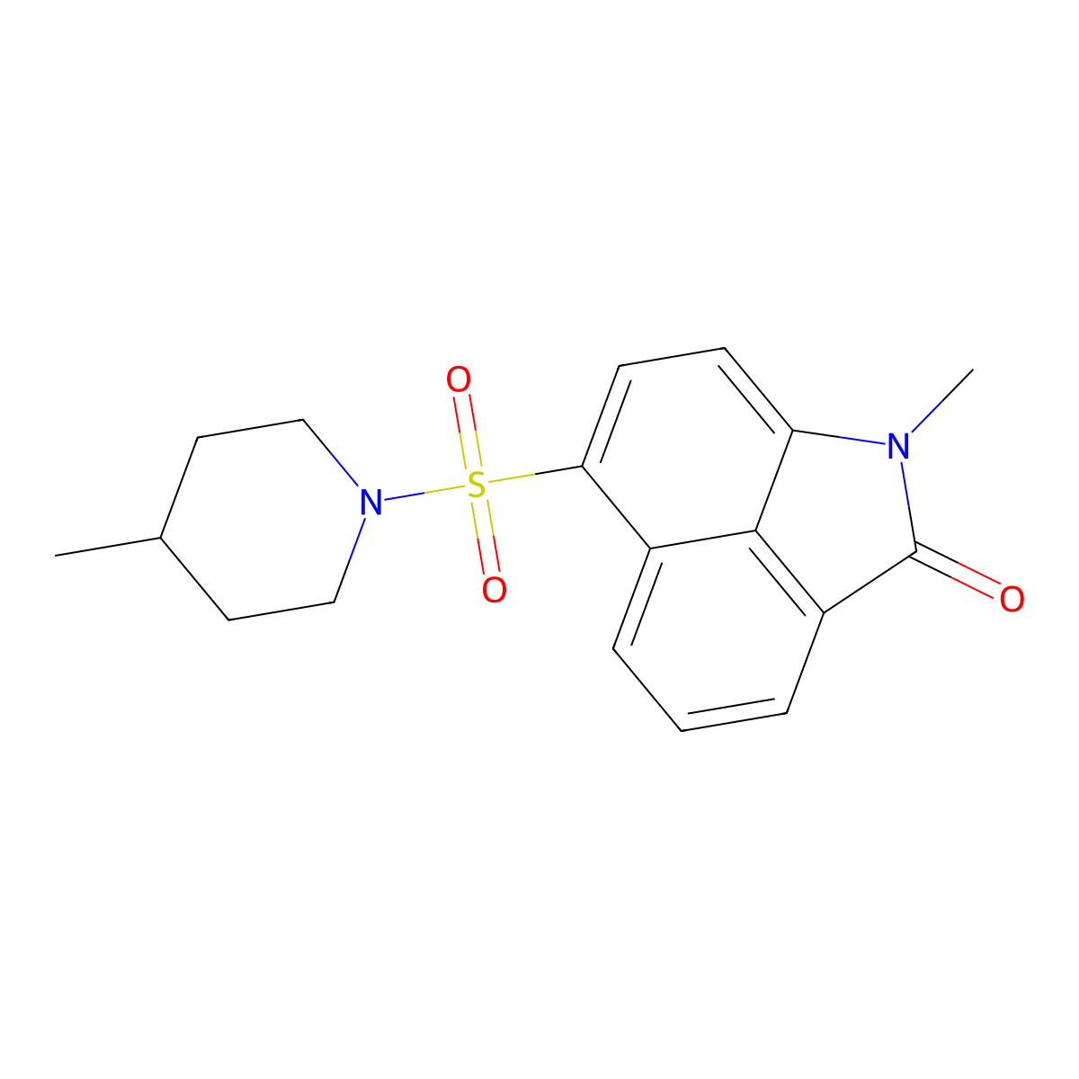 1-methyl-6-[(4-methyl-1-piperidinyl)sulfonyl]benzo[cd]indol-2(1H)-one molecular structure, CAS 794552-78-6