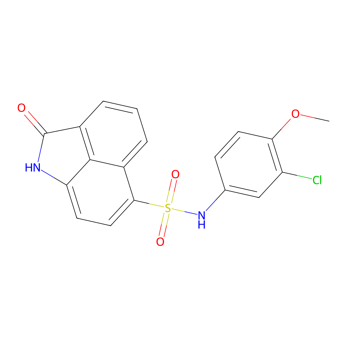 N-(3-chloro-4-methoxyphenyl)-2-oxo-1,2-dihydrobenzo[cd]indole-6-sulfonamide molecular structure, CAS 794552-94-6