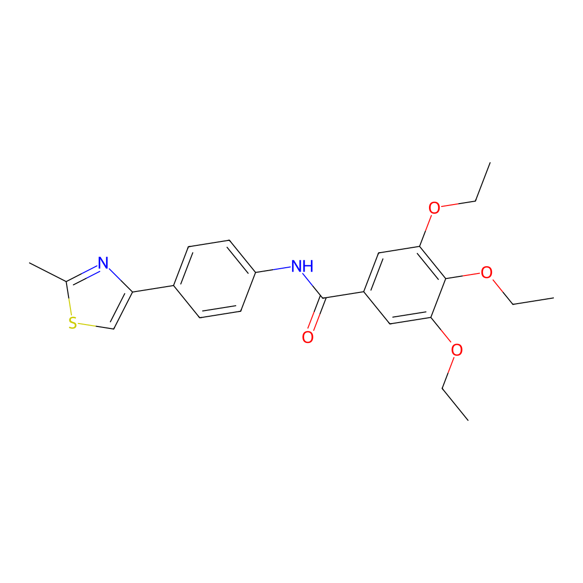 3,4,5-triethoxy-N-[4-(2-methyl-1,3-thiazol-4-yl)phenyl]benzamide molecular structure, CAS 794552-97-9