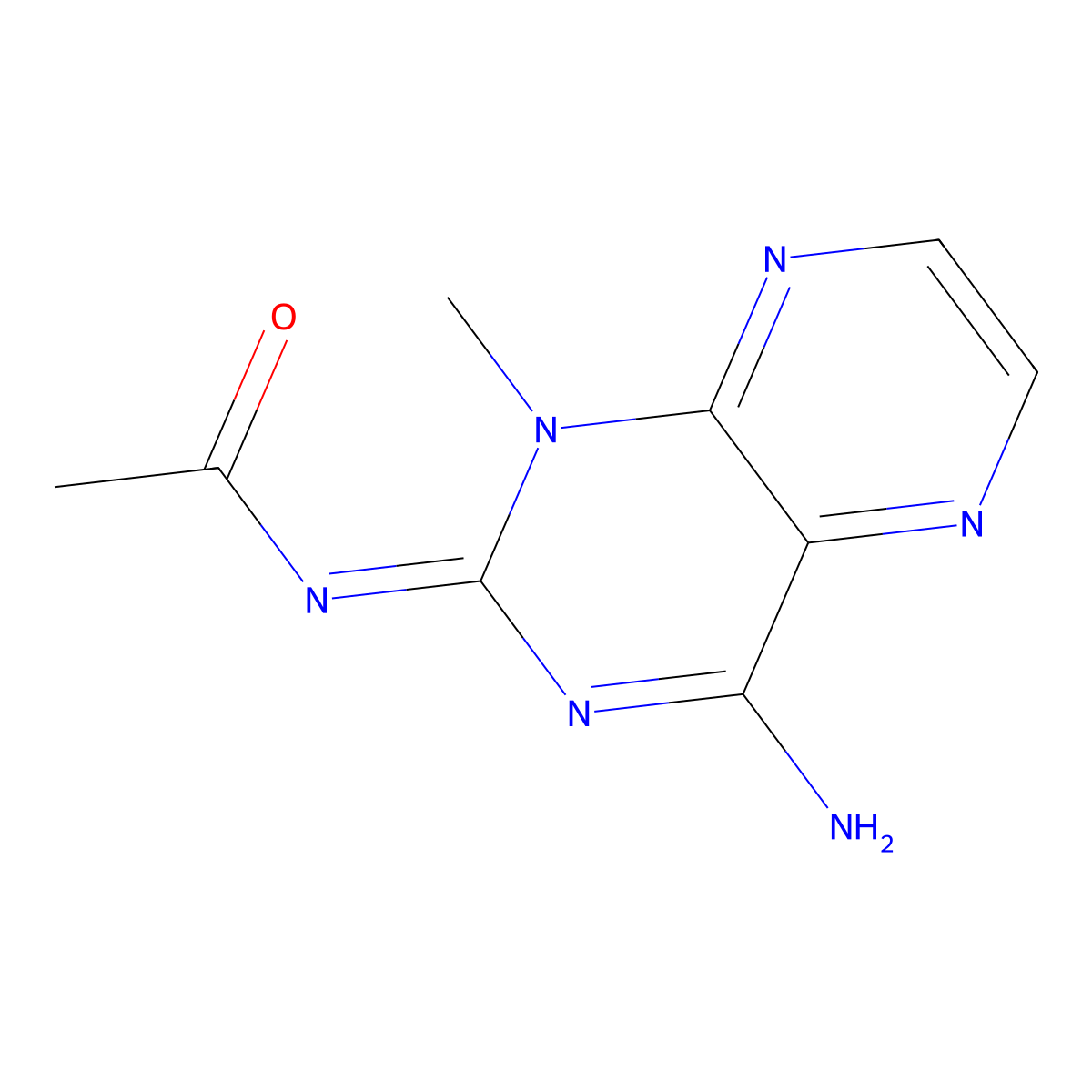 N-(4-imino-1-methyl-1,4-dihydro-2-pteridinyl)acetamide molecular structure, CAS 794553-05-2
