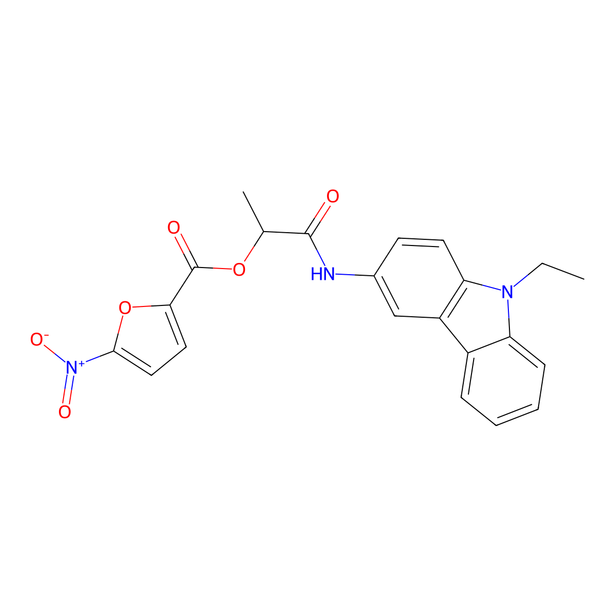 [1-[(9-Ethylcarbazol-3-yl)amino]-1-oxopropan-2-yl] 5-nitrofuran-2-carboxylate molecular structure, CAS 794553-31-4