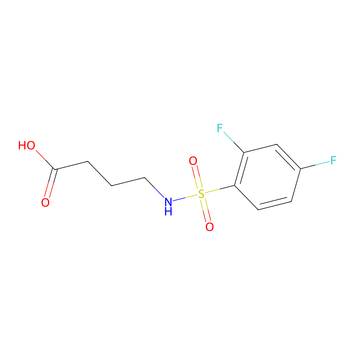 4-(2,4-Difluorobenzenesulfonamido)butanoic acid molecular structure, CAS 794553-83-6