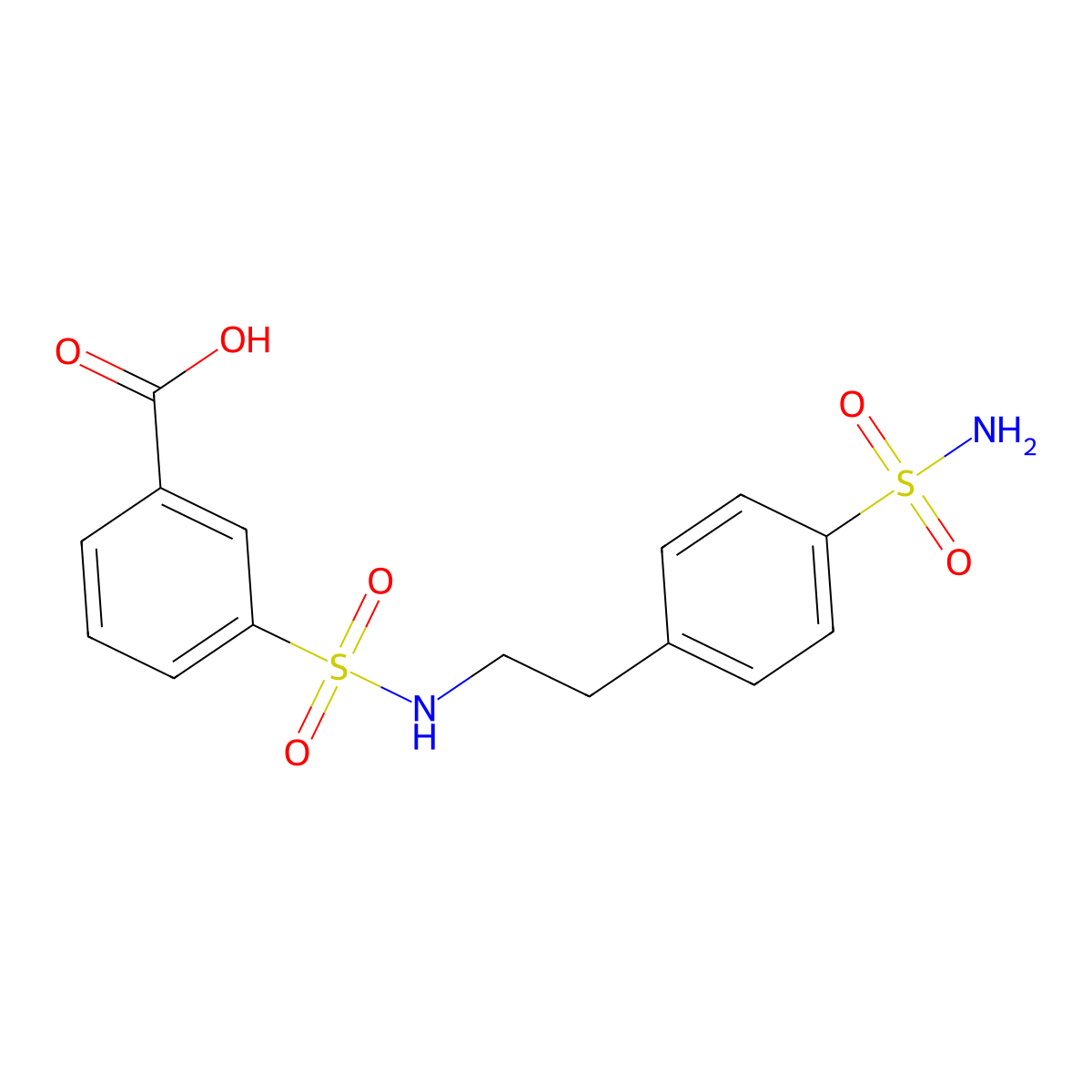 3-{[2-(4-Sulfamoylphenyl)ethyl]sulfamoyl}benzoic acid molecular structure, CAS 794553-85-8