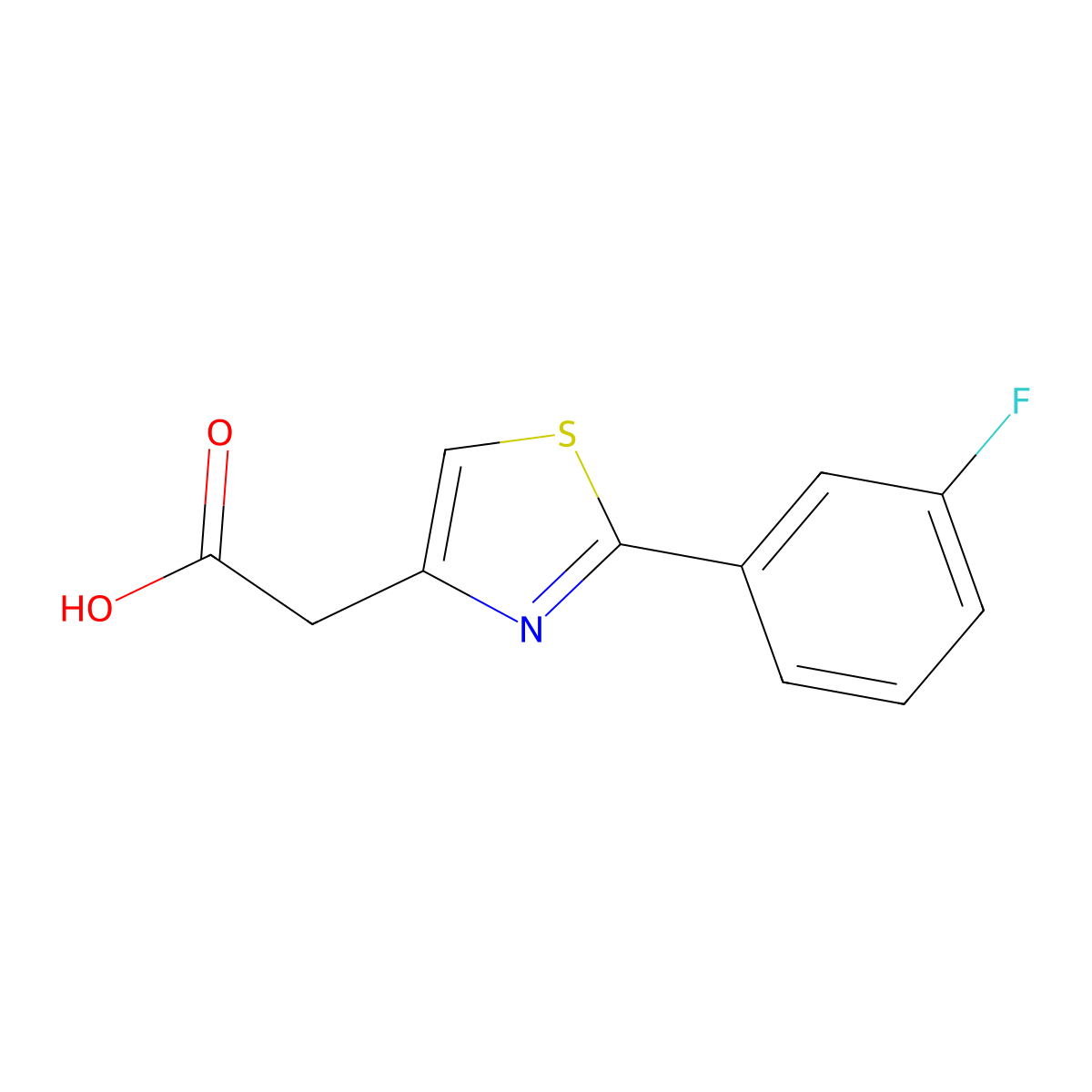 2-(2-(3-Fluorophenyl)-1,3-thiazol-4-yl)acetic acid molecular structure, CAS 794554-74-8