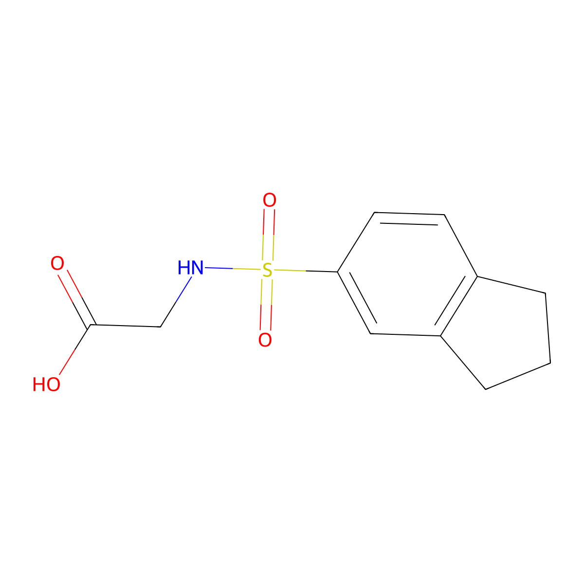 2-(2,3-dihydro-1H-indene-5-sulfonamido)acetic acid molecular structure, CAS 794554-76-0