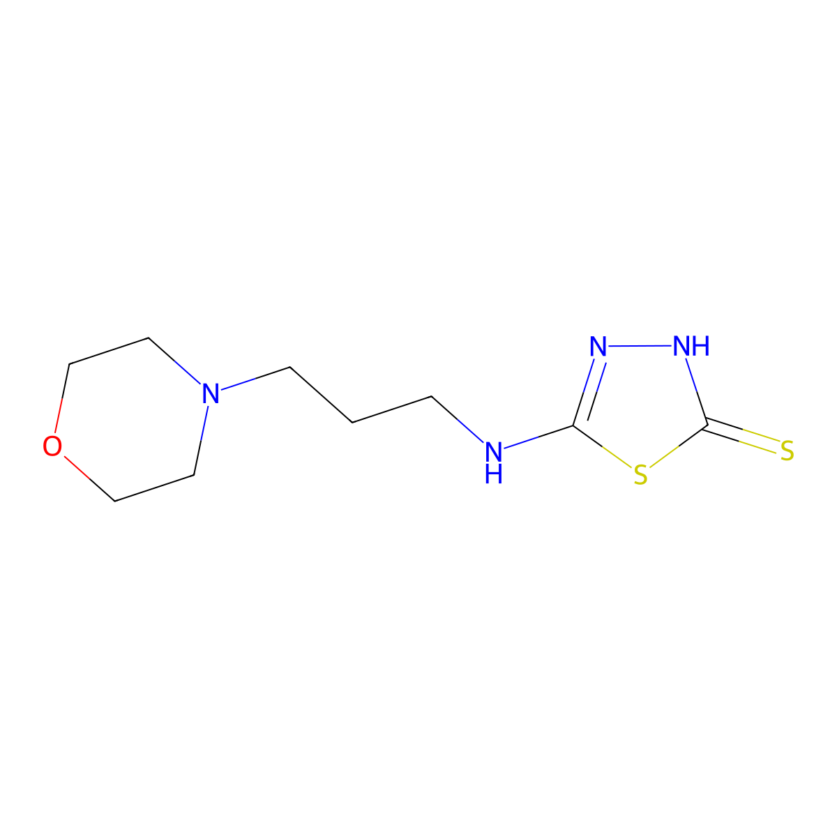 5-{[3-(Morpholin-4-yl)propyl]amino}-1,3,4-thiadiazole-2-thiol molecular structure, CAS 794554-82-8