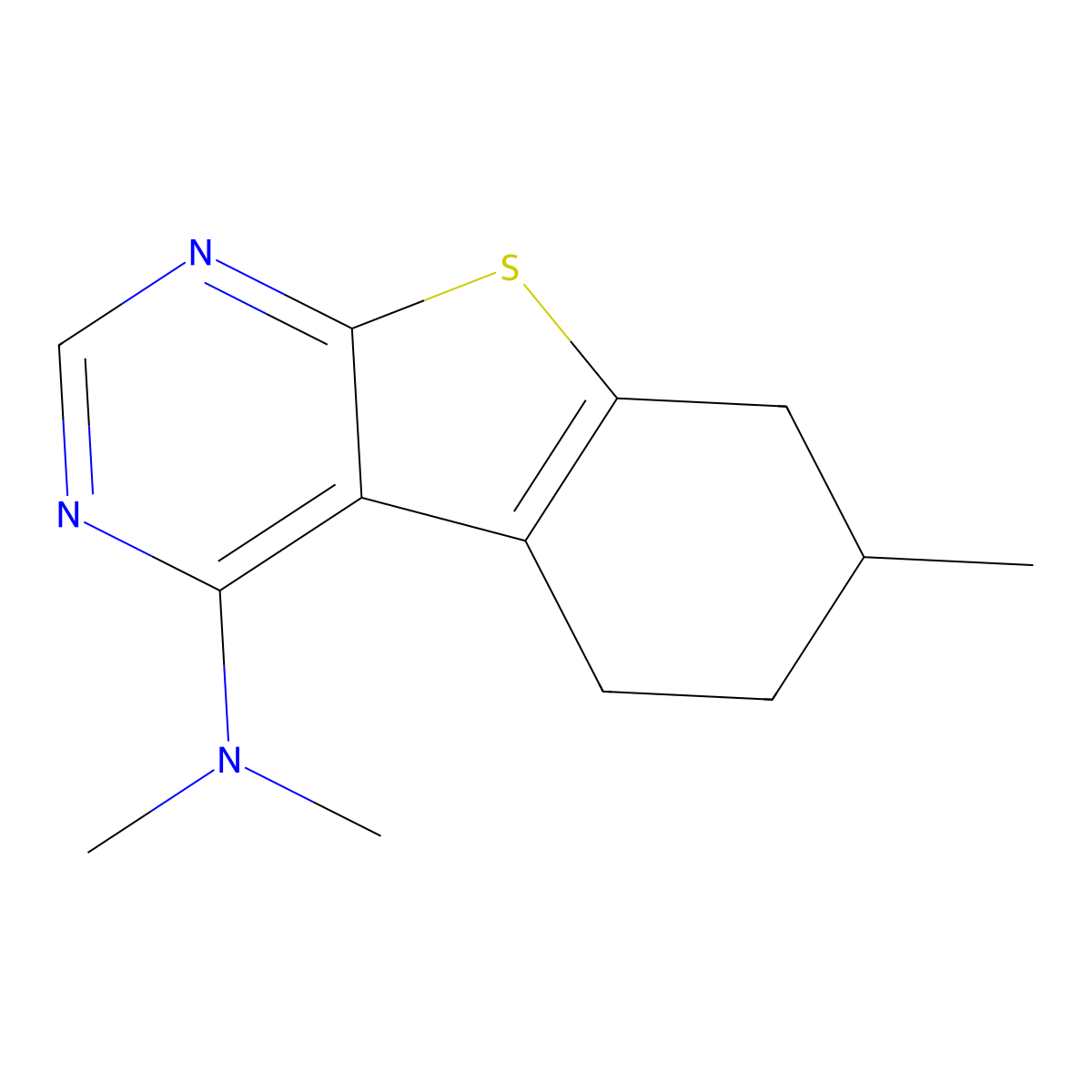 N,N,7-trimethyl-5,6,7,8-tetrahydro[1]benzothieno[2,3-d]pyrimidin-4-amine molecular structure, CAS 794555-26-3