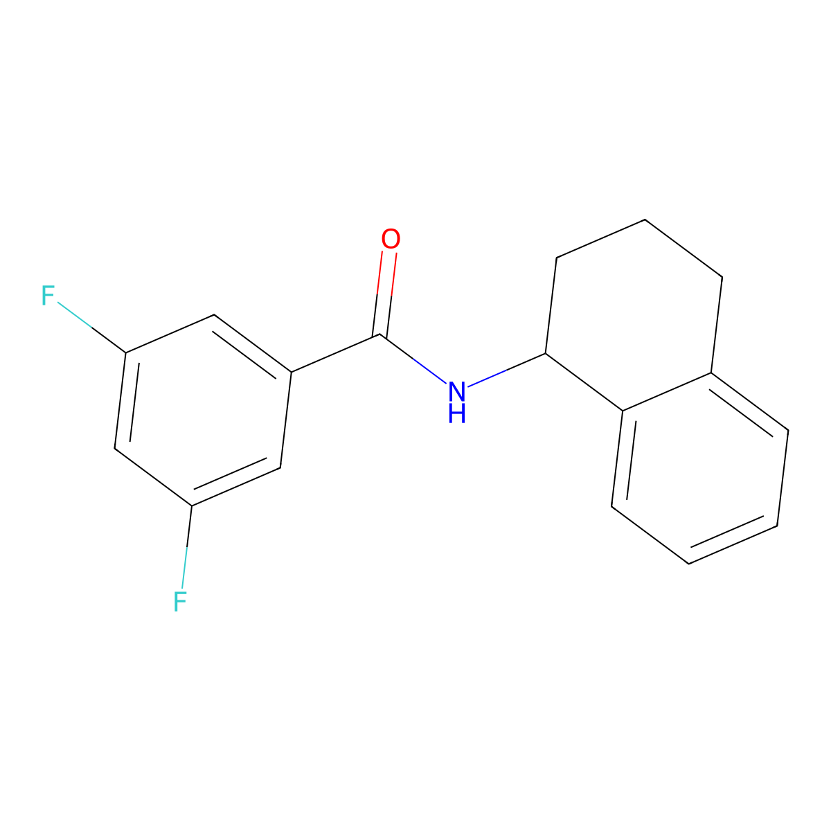 3,5-difluoro-N-(1,2,3,4-tetrahydronaphthalen-1-yl)benzamide molecular structure, CAS 794555-32-1