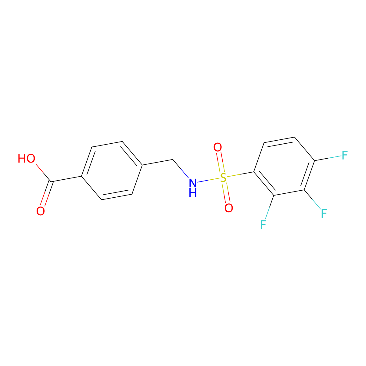 4-(2,3,4-Trifluorobenzenesulfonamidomethyl)benzoic acid molecular structure, CAS 794559-15-2