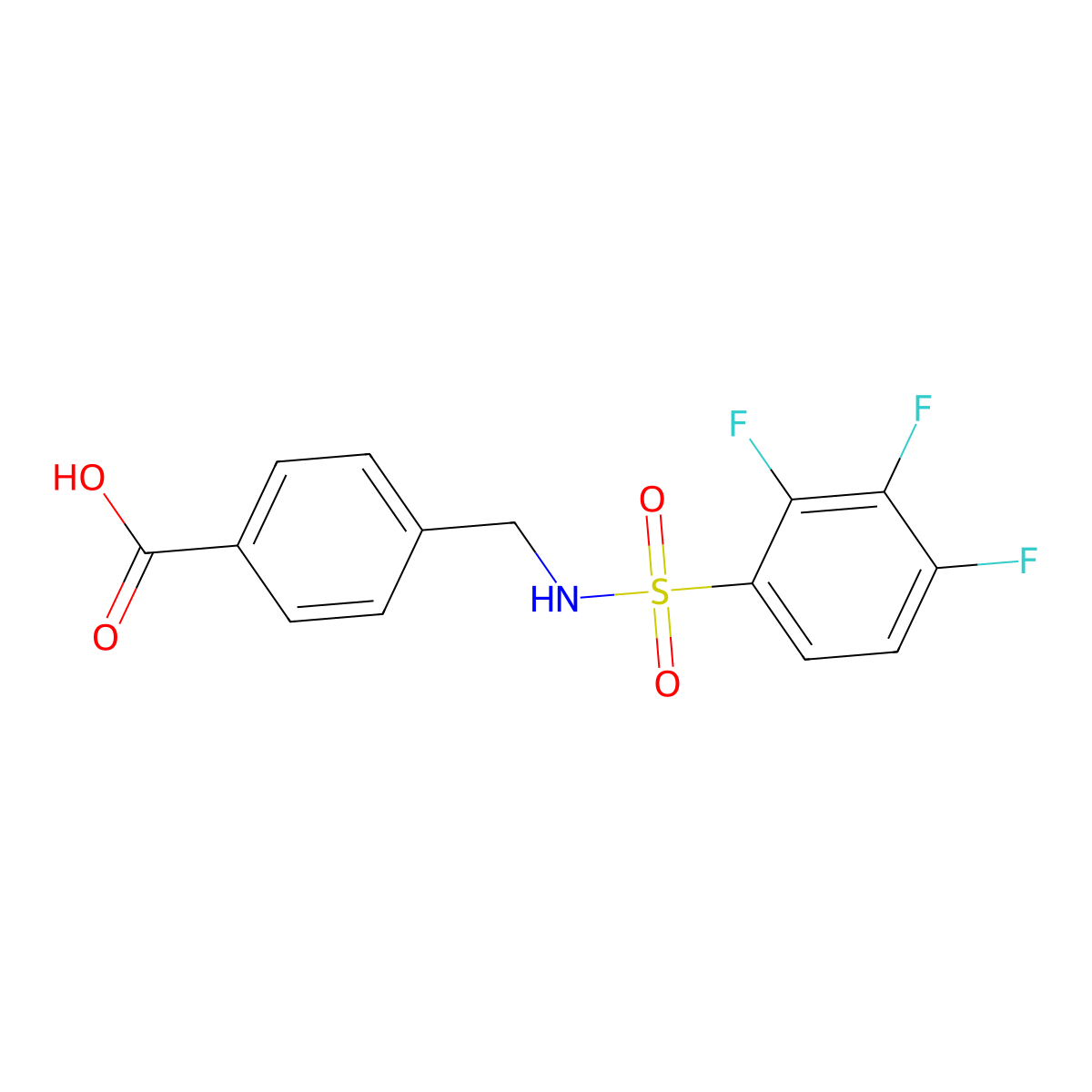 4-(2,3,4-Trifluorobenzenesulfonamidomethyl)benzoic acid molecular structure, CAS 794559-15-2