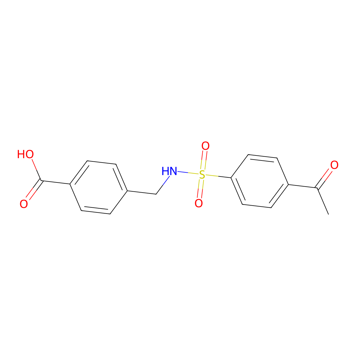 4-(4-Acetylbenzenesulfonamidomethyl)benzoic acid molecular structure, CAS 794559-16-3