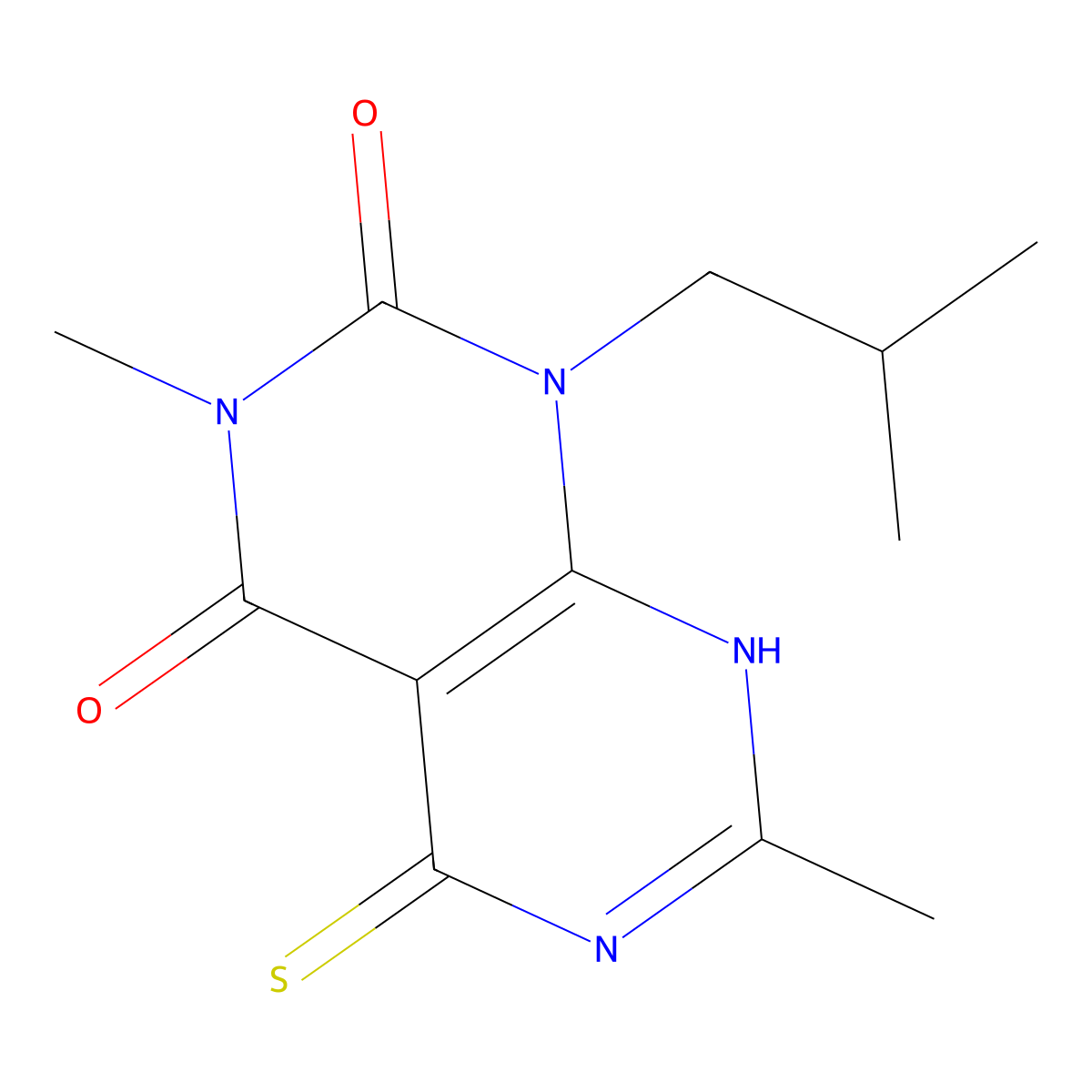 3,7-dimethyl-1-(2-methylpropyl)-5-sulfanyl-1H,2H,3H,4H-[1,3]diazino[4,5-d]pyrimidine-2,4-dione molecular structure, CAS 794559-23-2