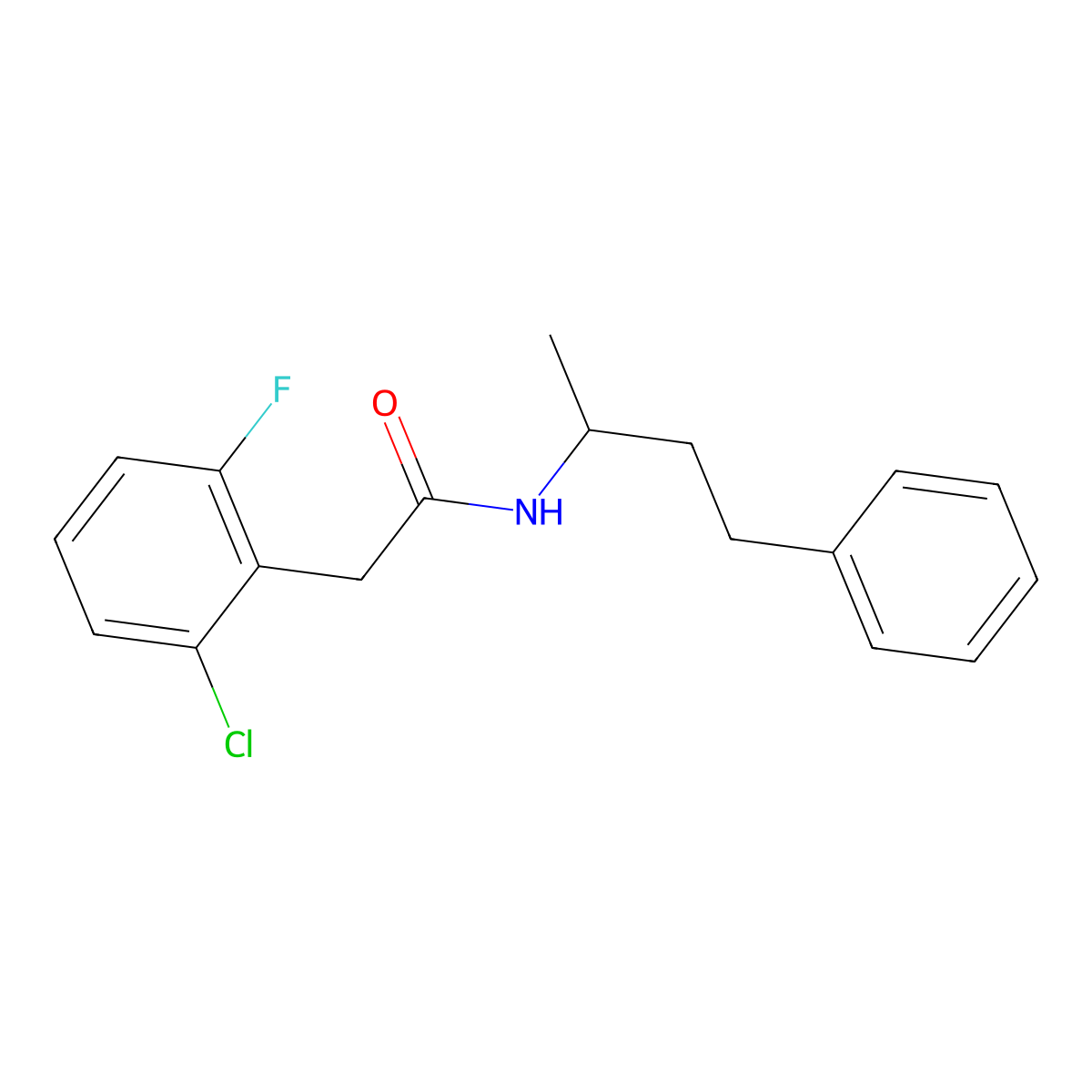 2-(2-chloro-6-fluorophenyl)-N-(4-phenylbutan-2-yl)acetamide molecular structure, CAS 794560-57-9