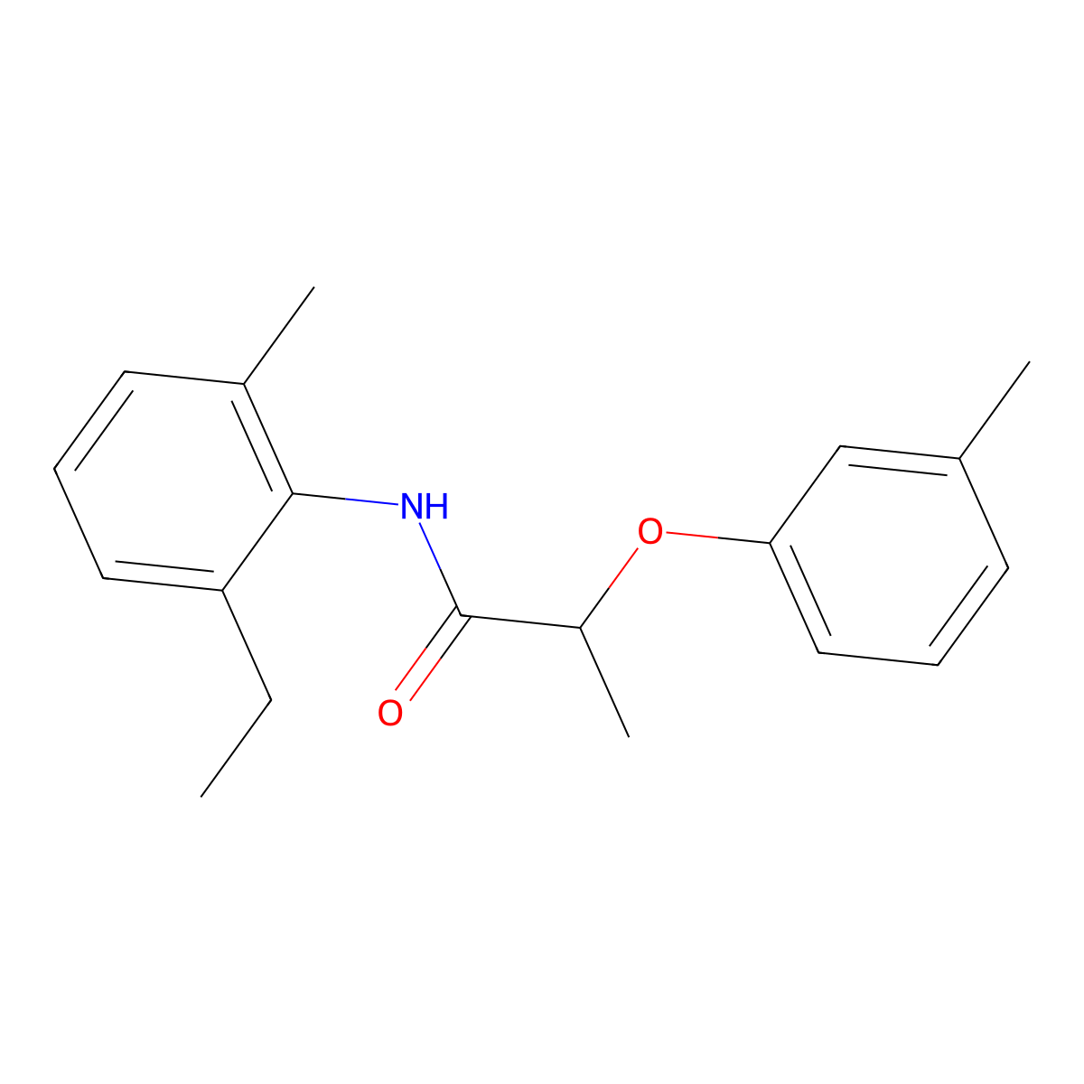 N-(2-ethyl-6-methylphenyl)-2-(3-methylphenoxy)propanamide molecular structure, CAS 794562-99-5