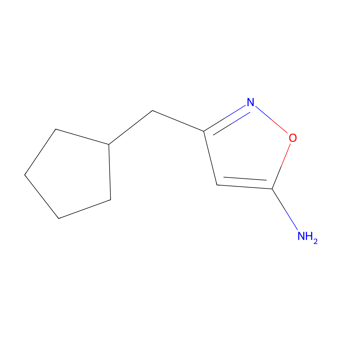 3-(Cyclopentylmethyl)-1,2-oxazol-5-amine molecular structure, CAS 794566-79-3