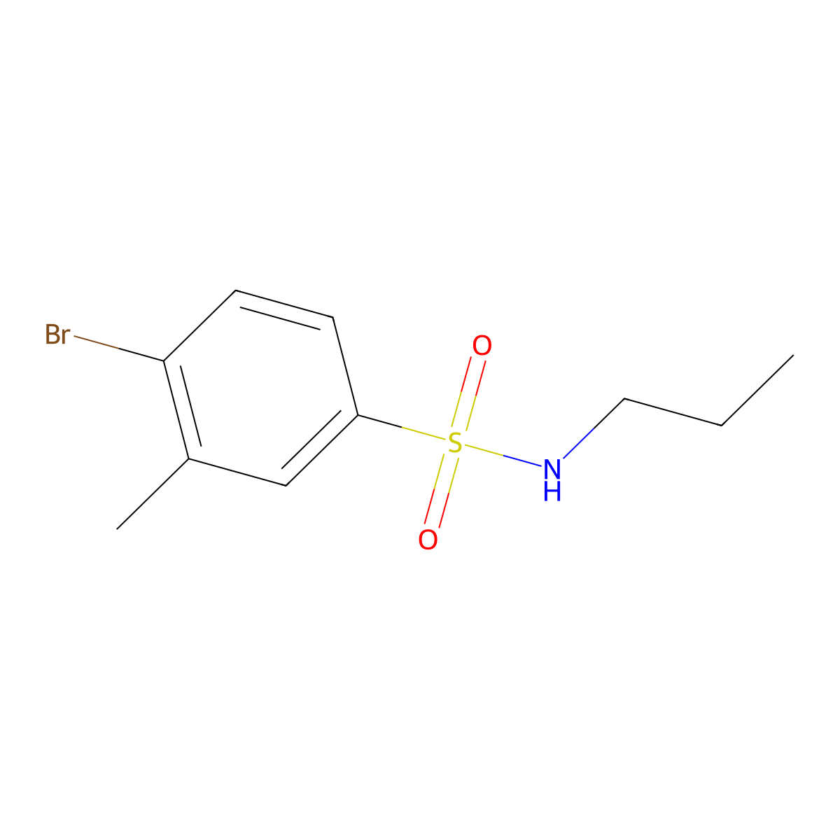4-bromo-3-methyl-N-propylbenzenesulfonamide molecular structure, CAS 794570-18-6