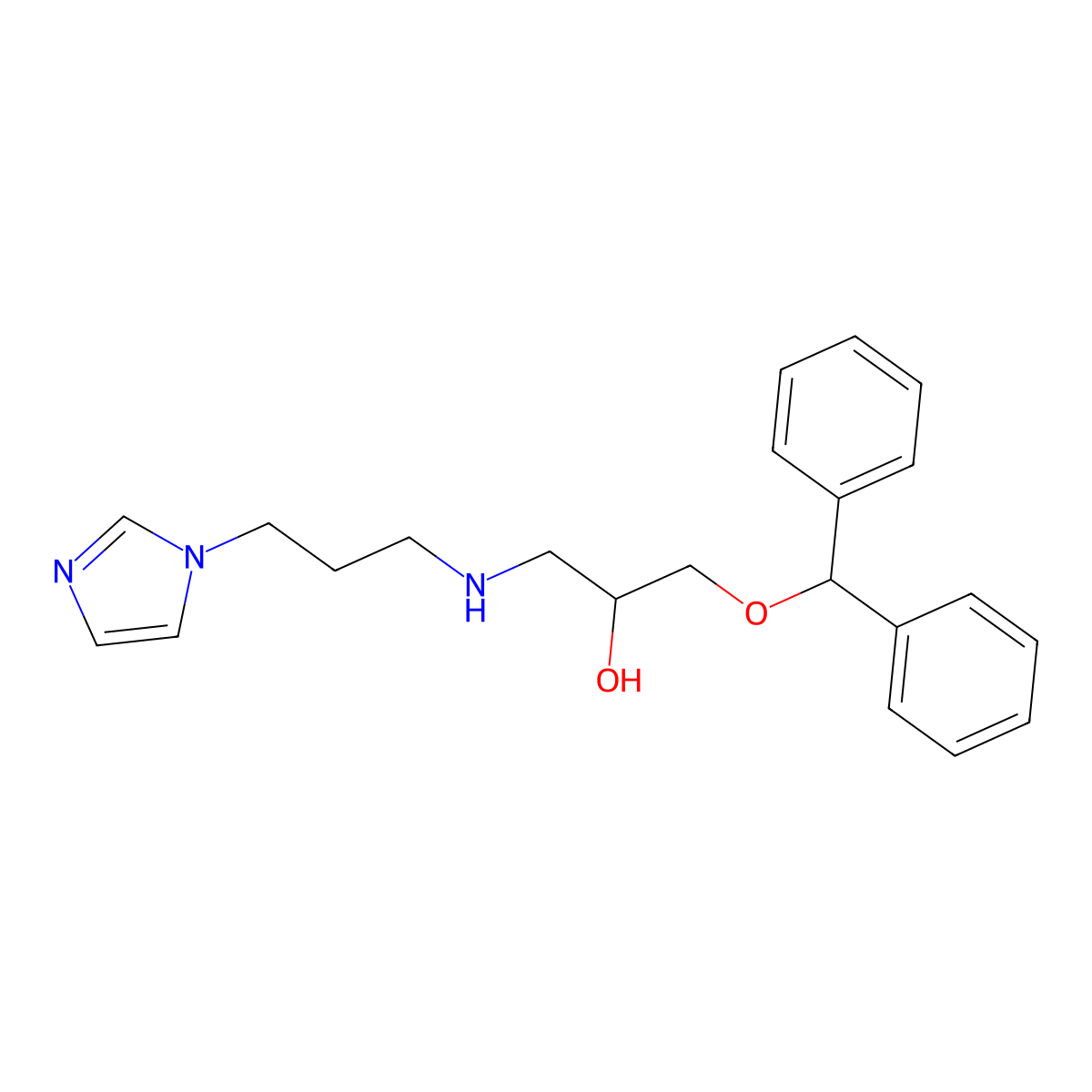[3-(diphenylmethoxy)-2-hydroxypropyl][3-(1H-imidazol-1-yl)propyl]amine molecular structure, CAS 794570-46-0