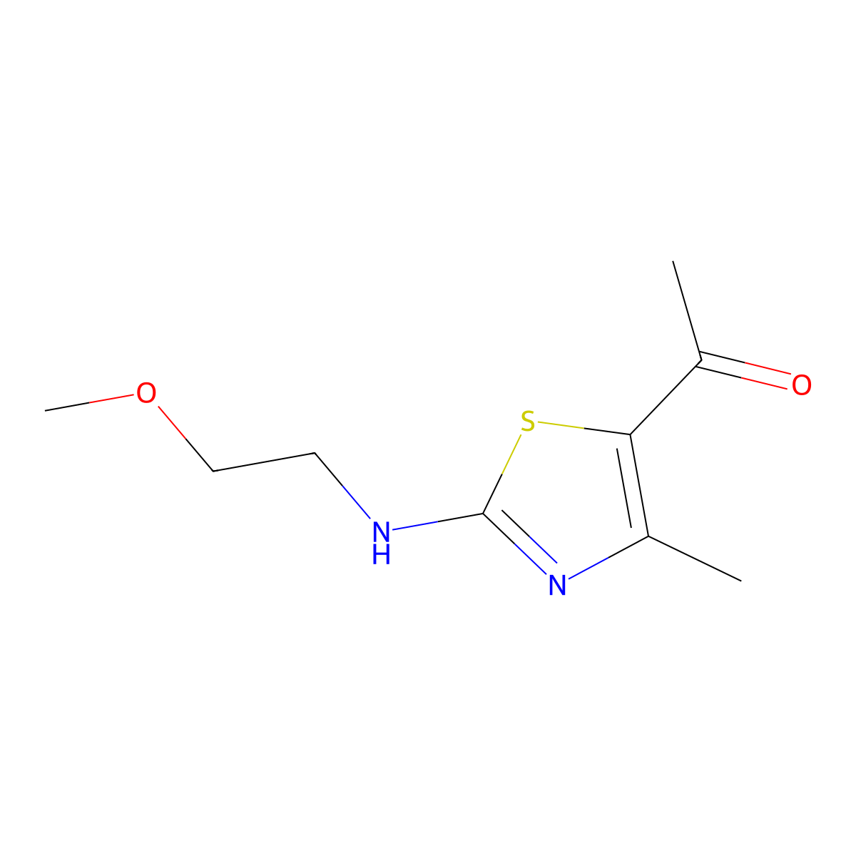 1-[2-(2-Methoxyethylamino)-4-methyl-1,3-thiazol-5-yl]ethanone molecular structure, CAS 794571-76-9