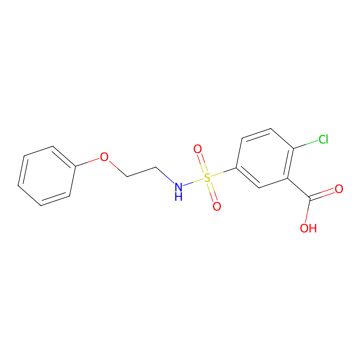 2-Chloro-5-((2-phenoxyethyl)sulfamoyl)benzoic acid molecular structure, CAS 794573-22-1