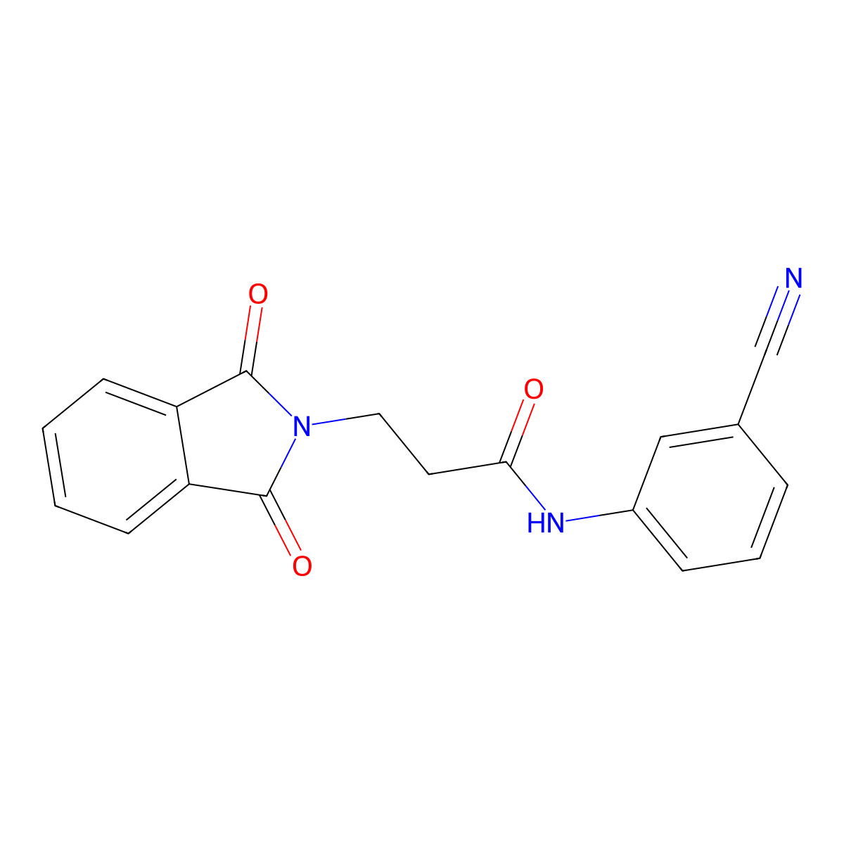 N-(3-Cyanophenyl)-3-(1,3-dioxoisoindolin-2-yl)propanamide molecular structure, CAS 794574-17-7