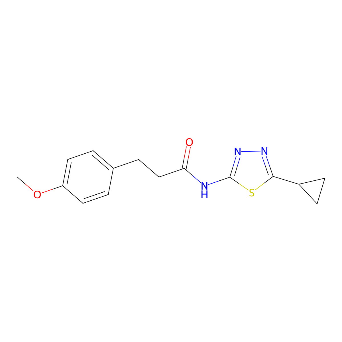 N-(5-cyclopropyl-1,3,4-thiadiazol-2-yl)-3-(4-methoxyphenyl)propanamide molecular structure, CAS 794574-28-0